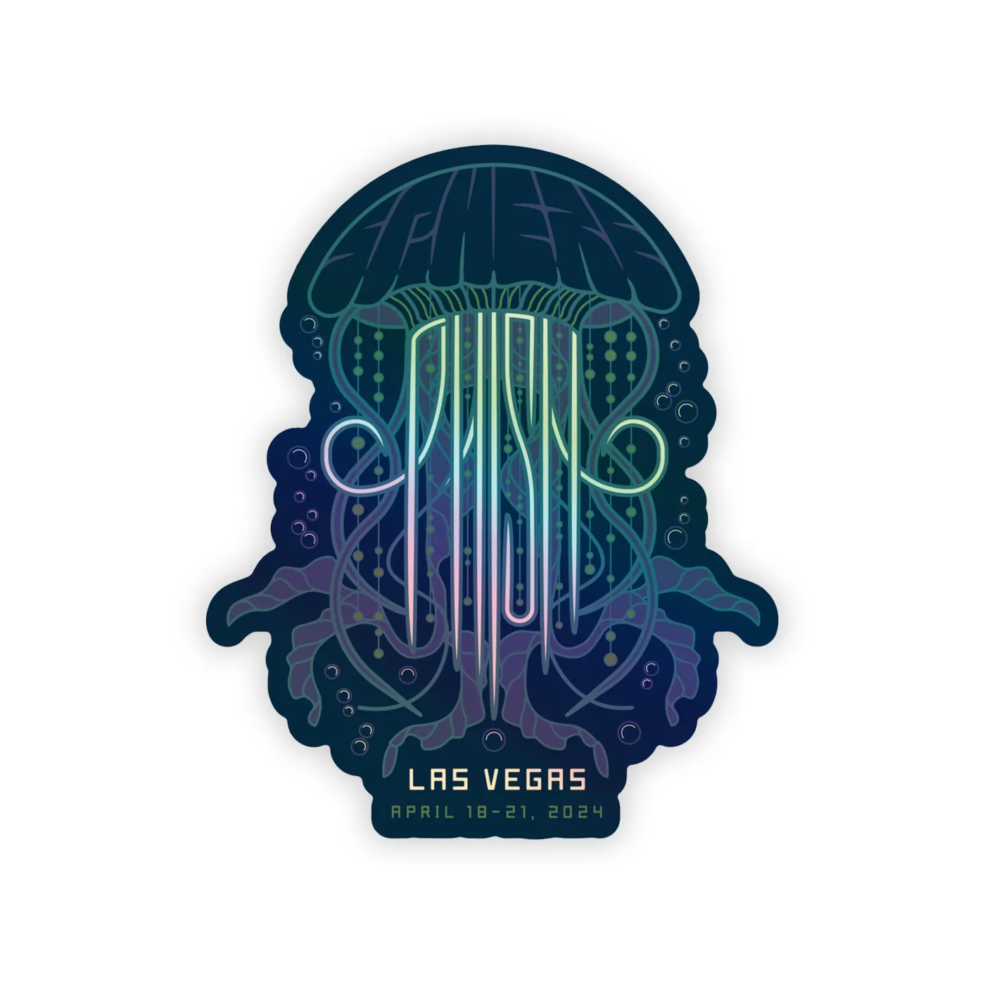 Phish Jellyfish Sphere Holographic Sticker
