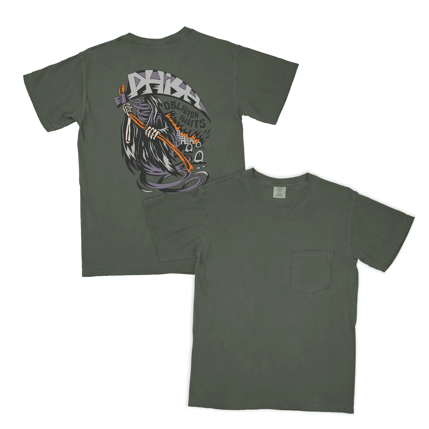 Phish Oblivion Pocket Tee on Moss