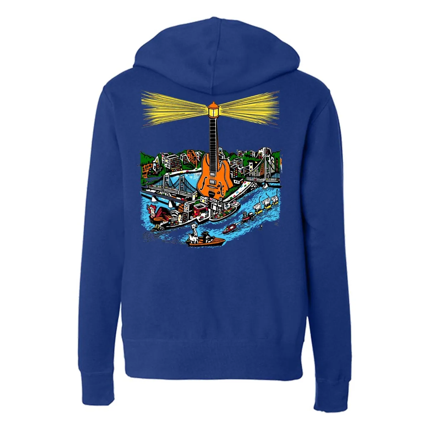 Trey Anastasio Pollock Guitar Beacon Zip-Up Hoodie on Cobalt