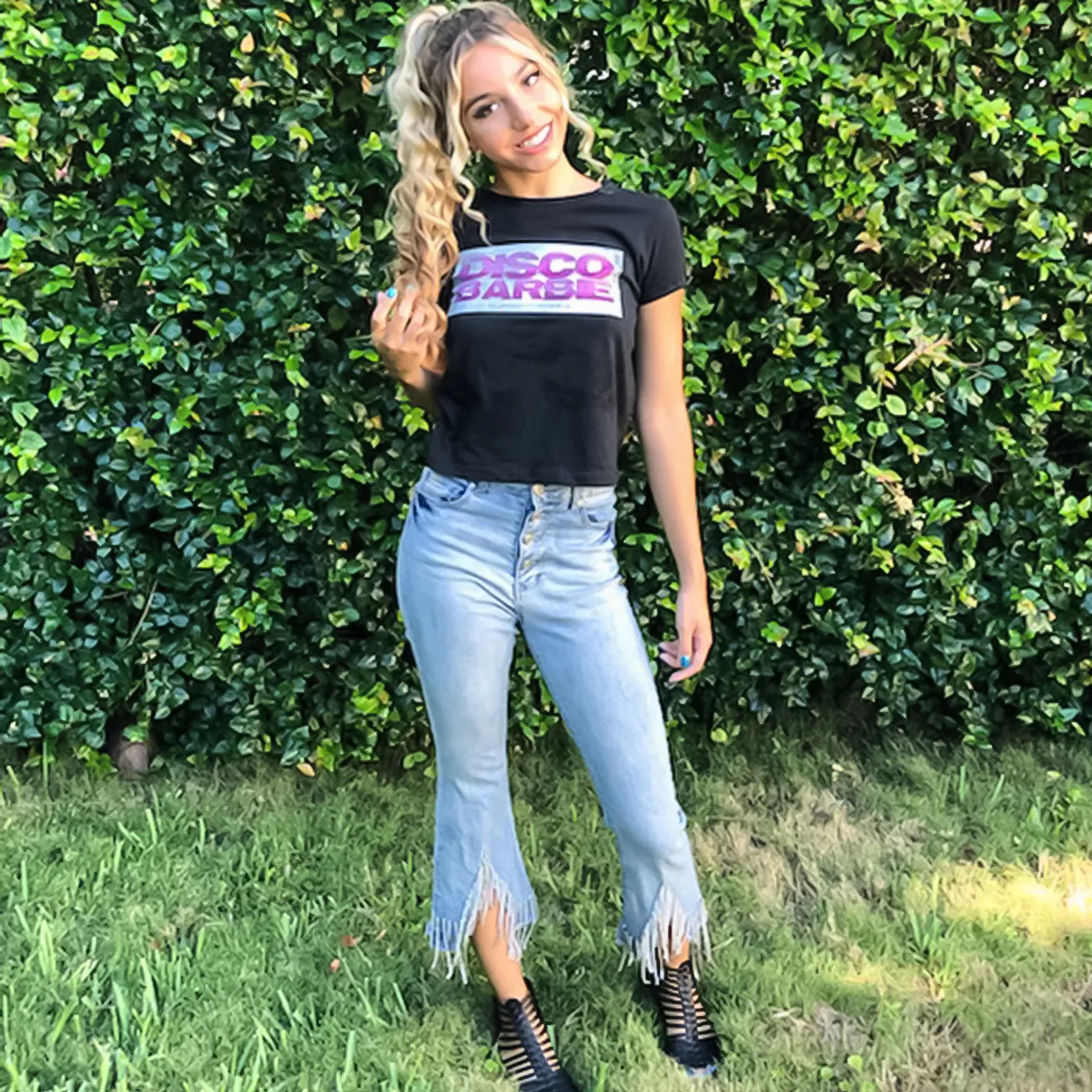 PEACH MARTINE Crop Tee