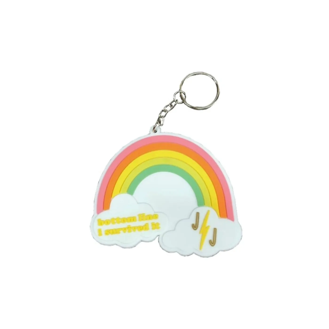 Jillian Jacqueline Bottom Line I Survived It Rainbow Keychain
