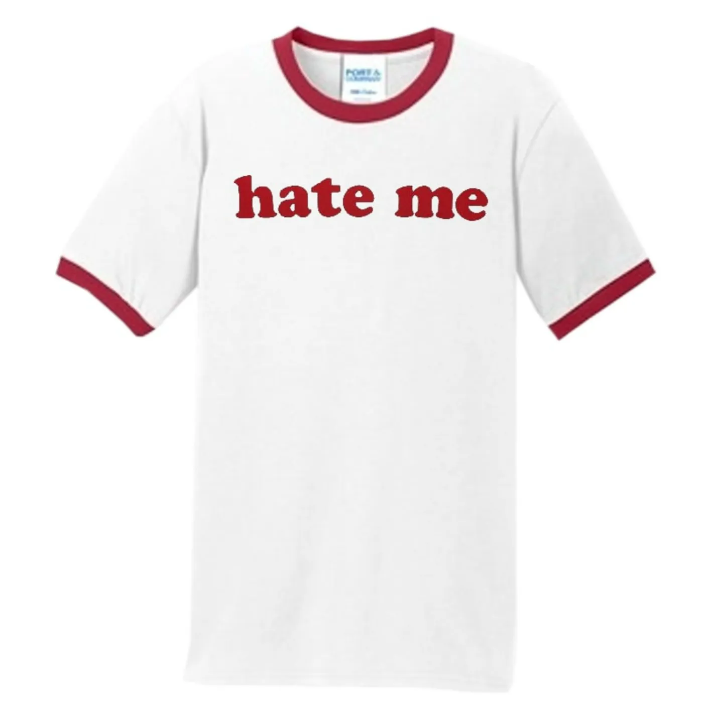 Jillian Jacqueline Hate Me Lightening Bolt Ringer Tee