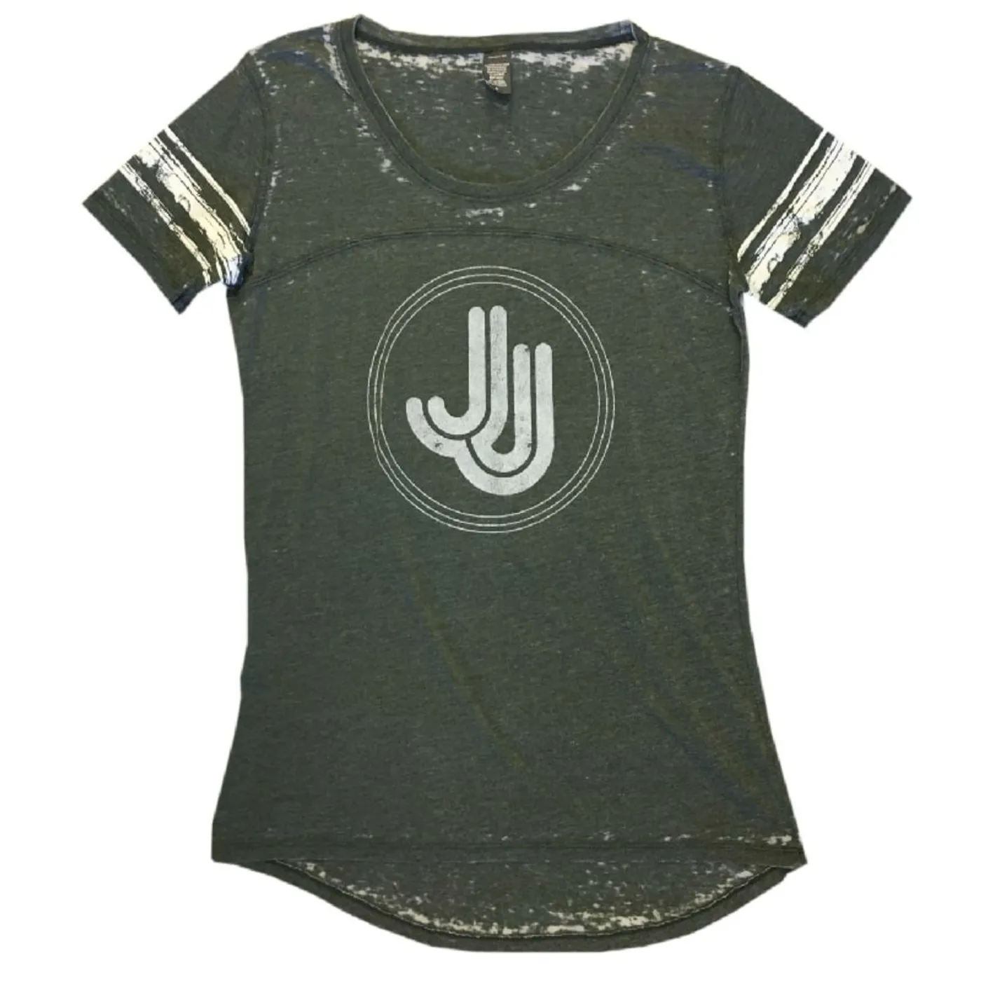 Jillian Jacqueline JJ Grey Stripe Jersey Tee