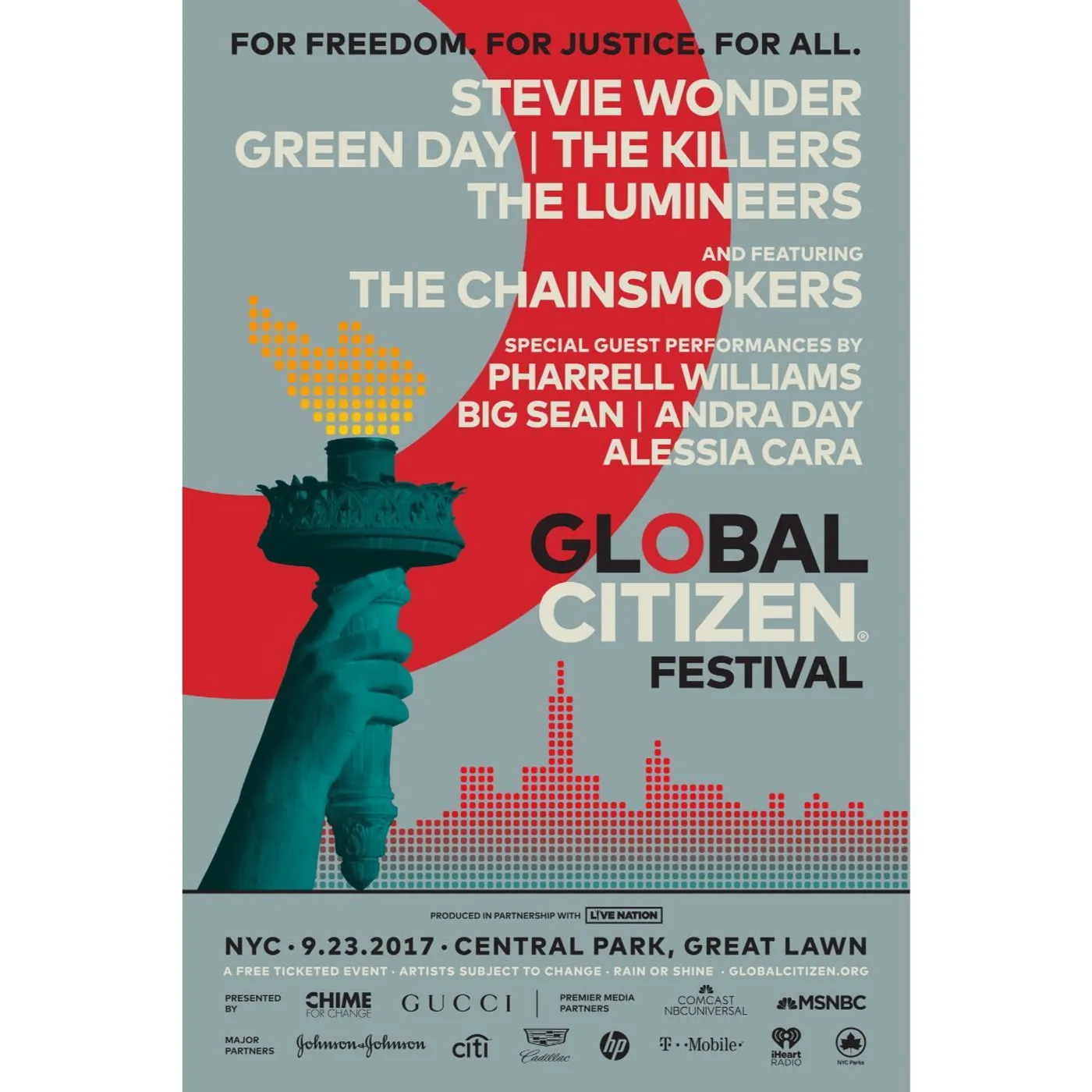 Global Citizen Festival  GCF 2017 Archival Poster 24 x 36"