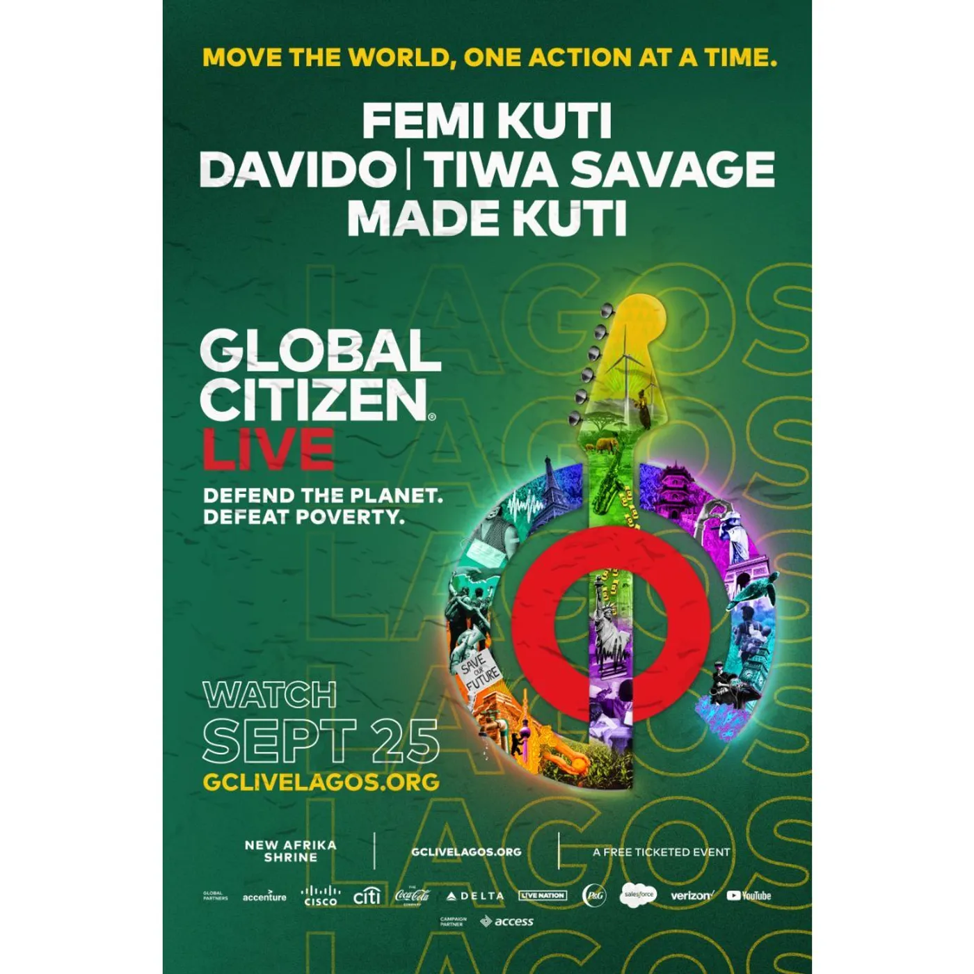 Global Citizen Festival  GCL Lagos 2021 Archival Poster 24 x 36"