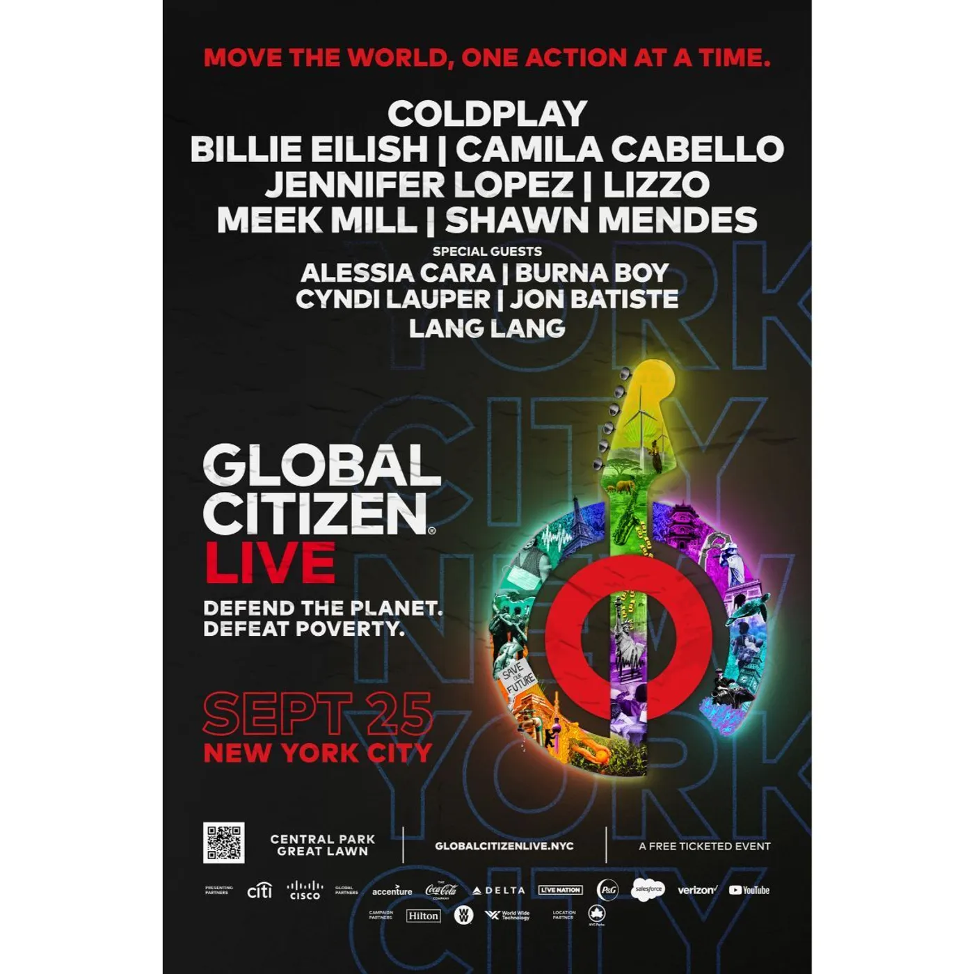 Global Citizen Festival  GCL NYC 2021 Archival Poster 24 x 36"
