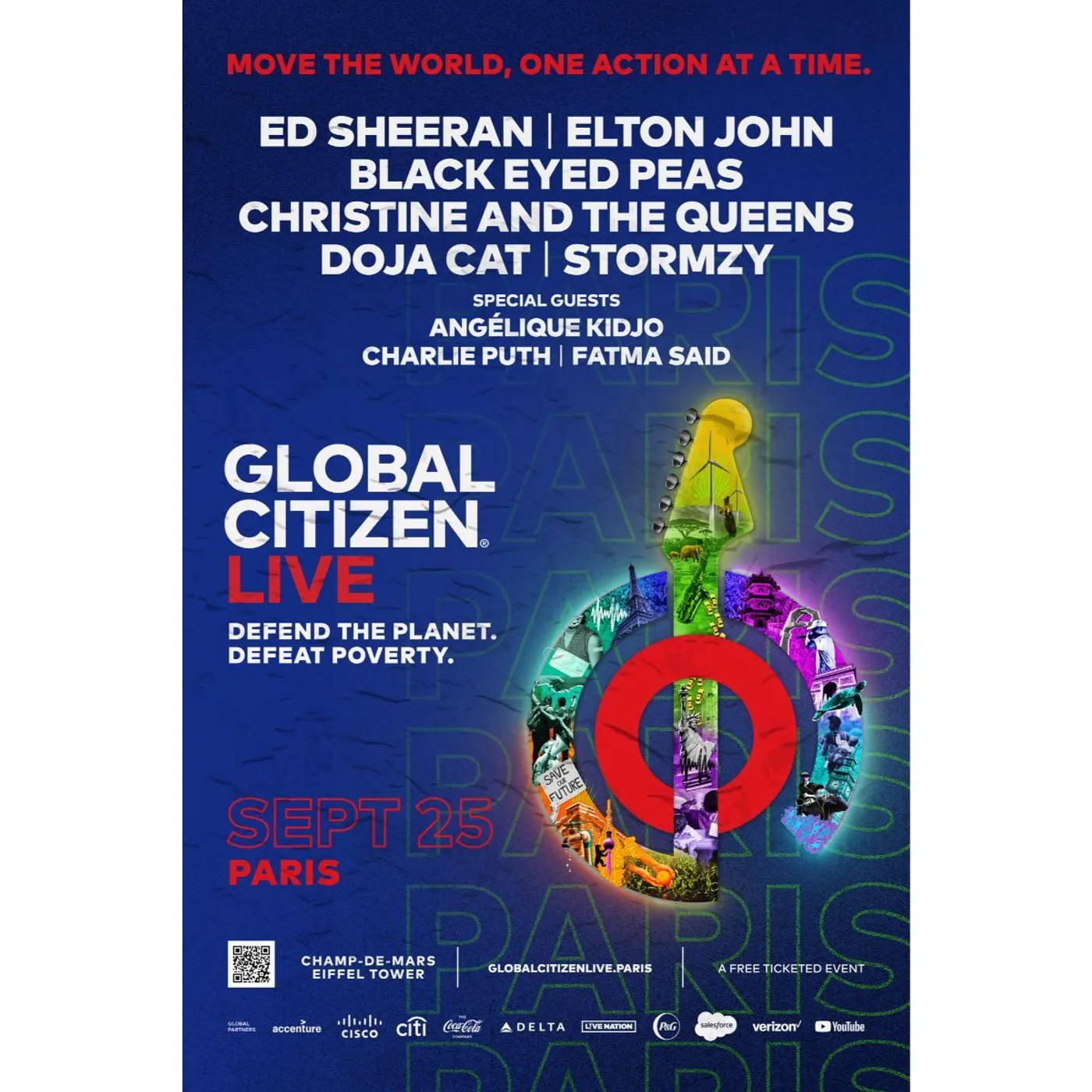Global Citizen Festival  GCL Paris 2021 Archival Poster 24 x 36"