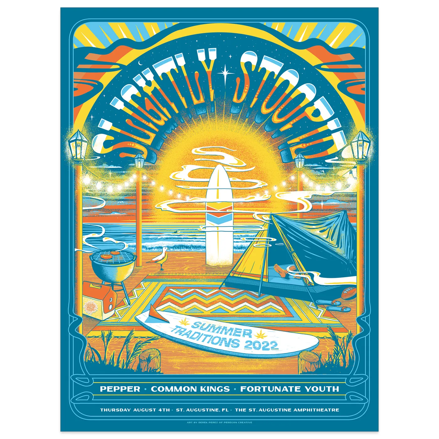 Slightly Stoopid 8/4 St. Augustine, FL SHOW POSTER - Regular & Foil