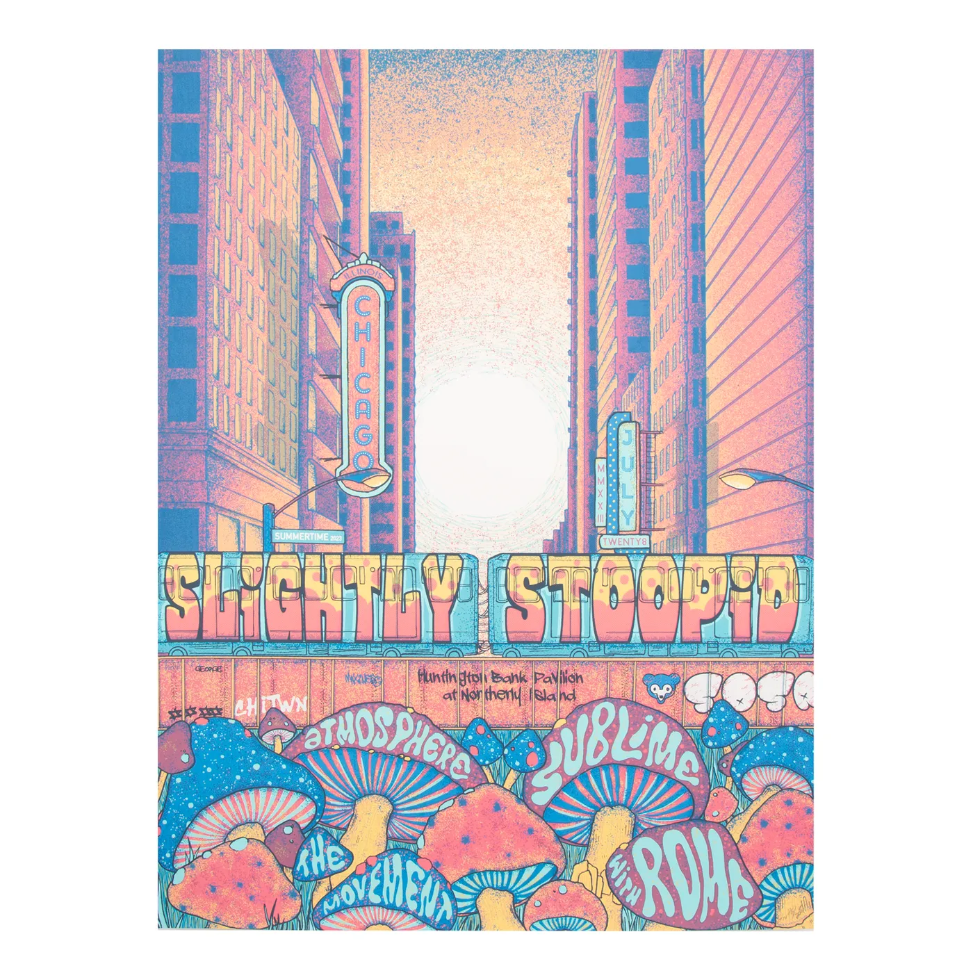 Slightly Stoopid 7/28/23 Chicago, IL Show Poster by Max Wesoloski