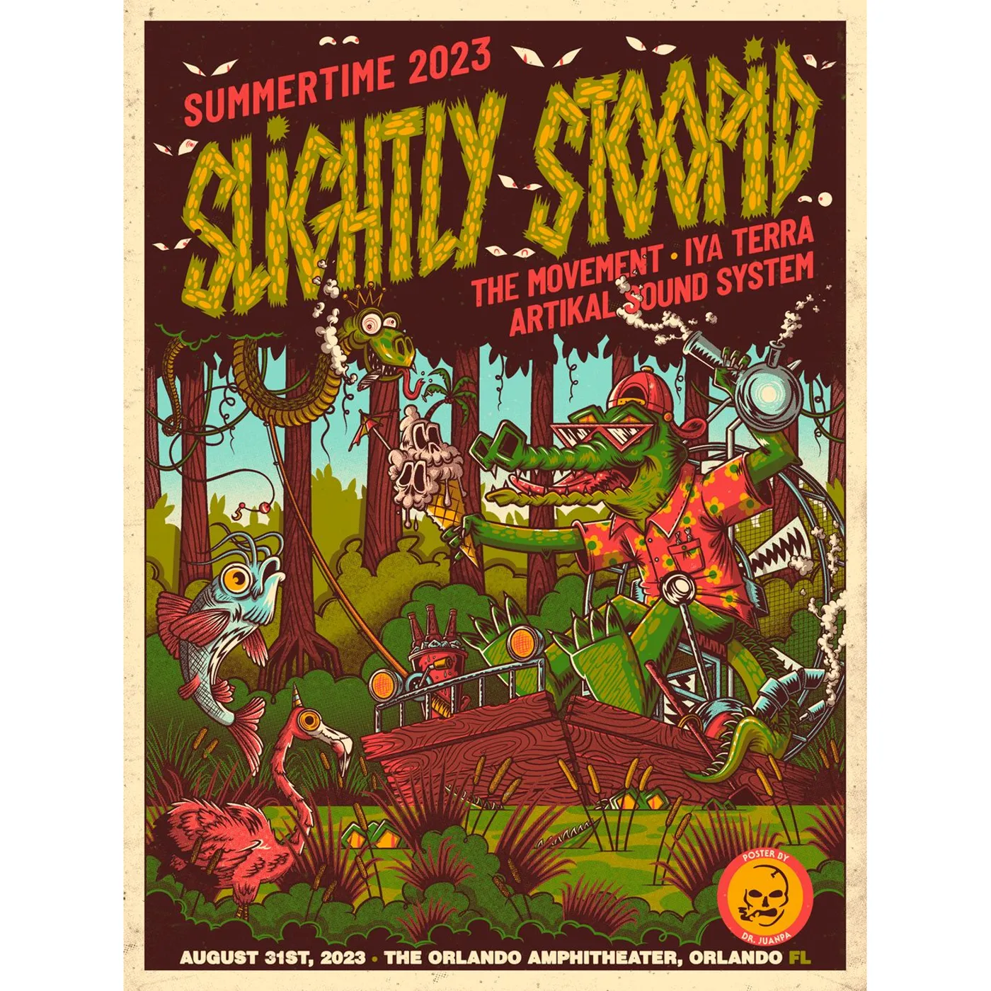 Slightly Stoopid 8/31/23 Orlando, FL Show Poster by Doctor Juanpa