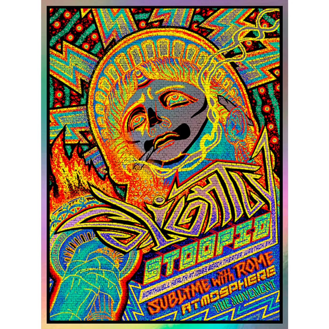 Slightly Stoopid 8/26/23 Wantagh, NY Foil Show Poster by Brad Klausen