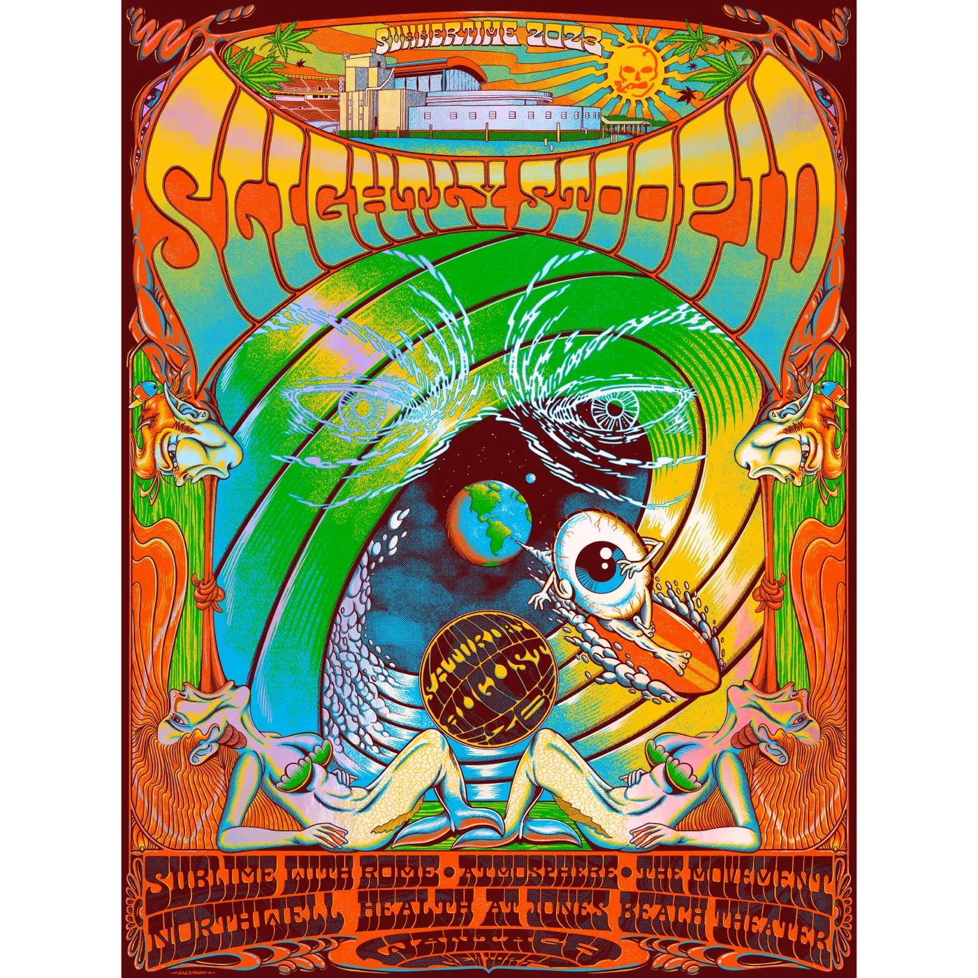 Slightly Stoopid 8/26/23 Wantagh, NY Foil Show Poster by Fandy Darisman