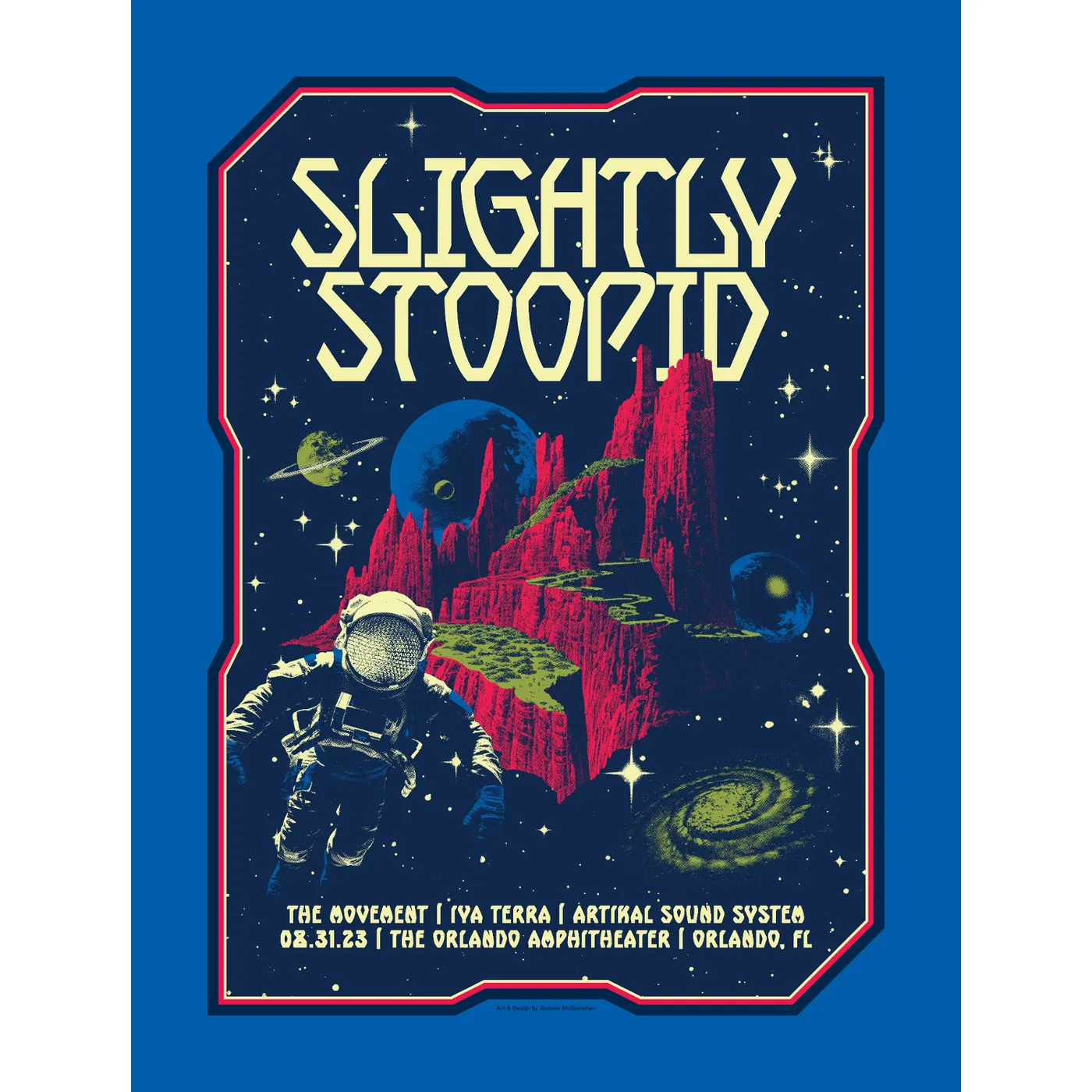 Slightly Stoopid 8/31/23 Orlando, FL Show Poster by Andrew McGranahan (Well Traveled)