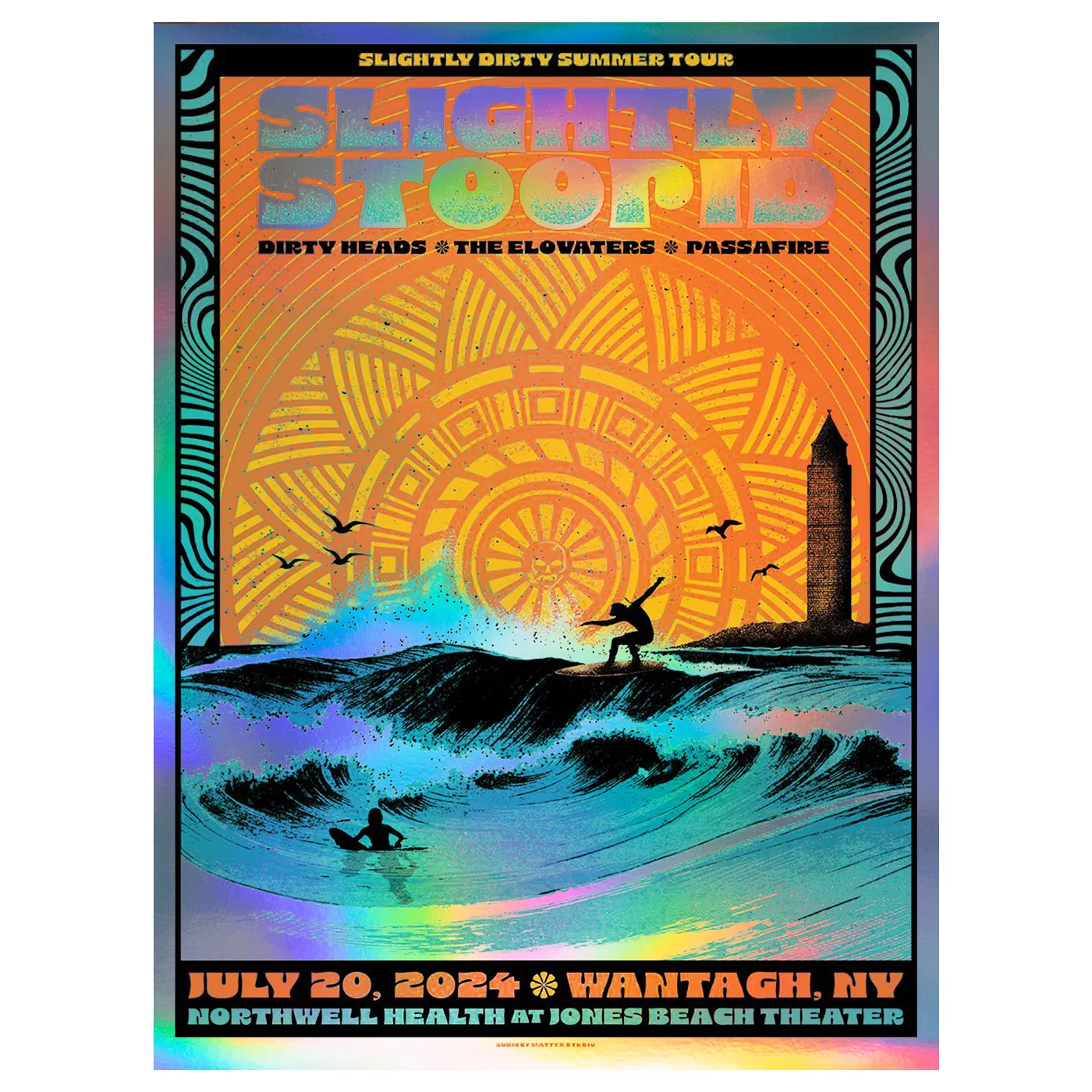 Slightly Stoopid 7/20/24 Wantagh, NY Foil Show Poster by Drew Findley (Subject Matter)