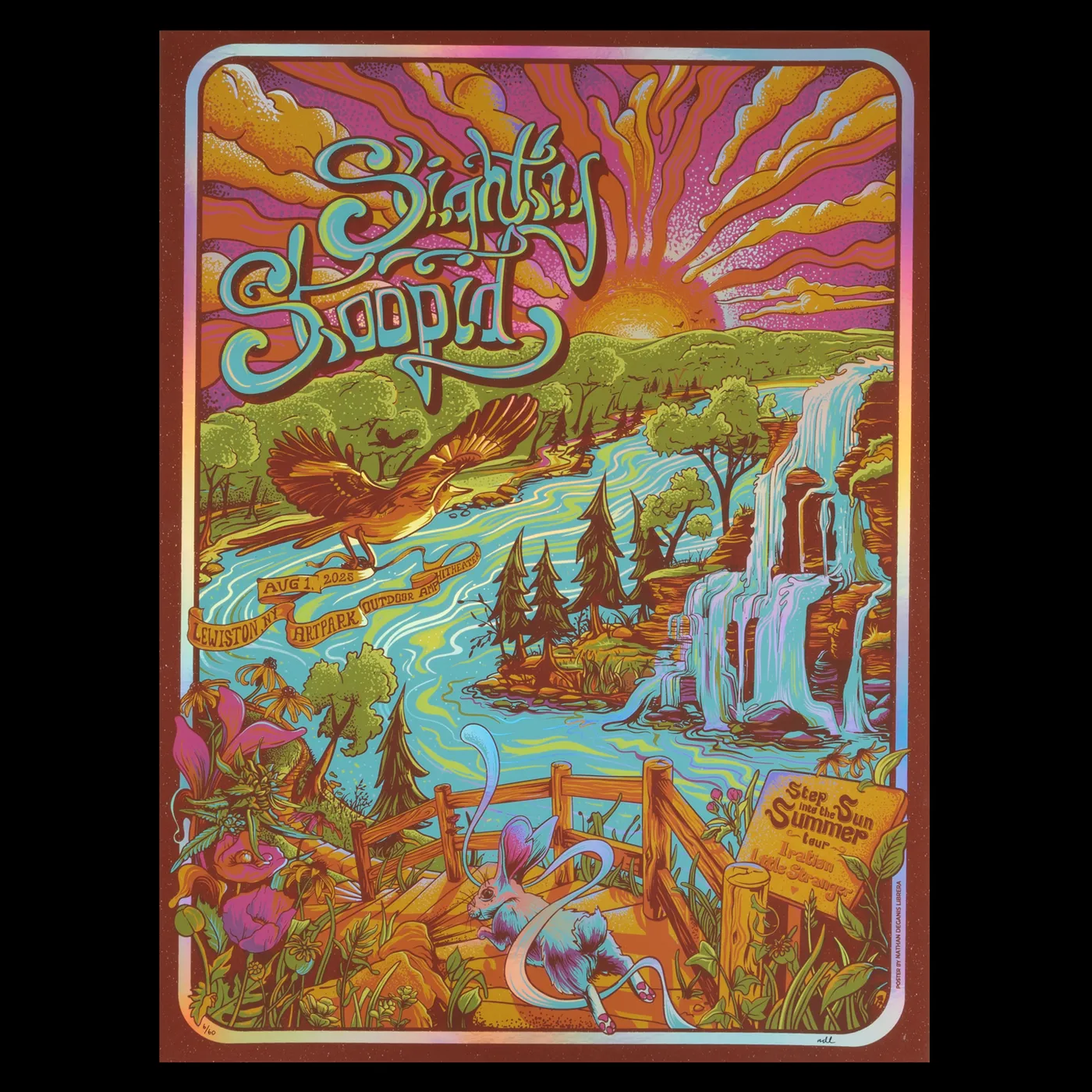 Slightly Stoopid 8/1/2025 Lewiston, NY Nathan Librera Foil Poster