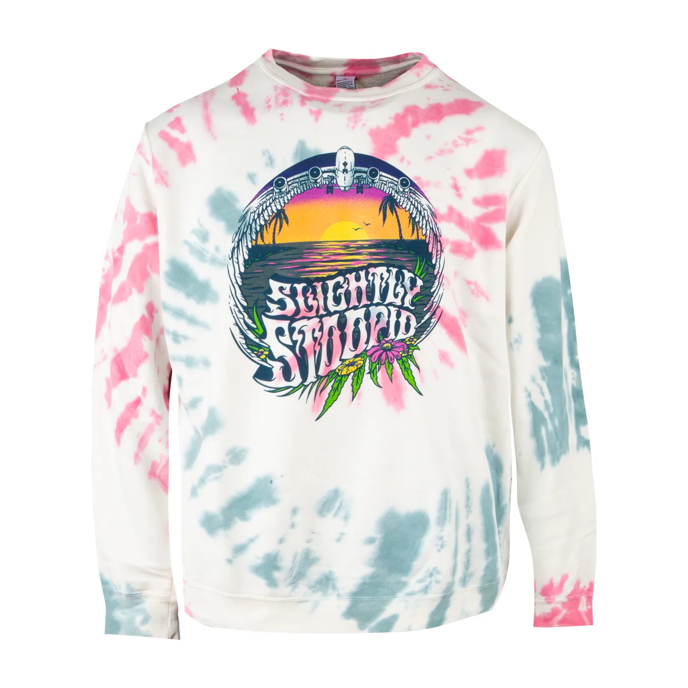 Slightly Stoopid Up On A Plane Ladies Tie Dye Crewneck
