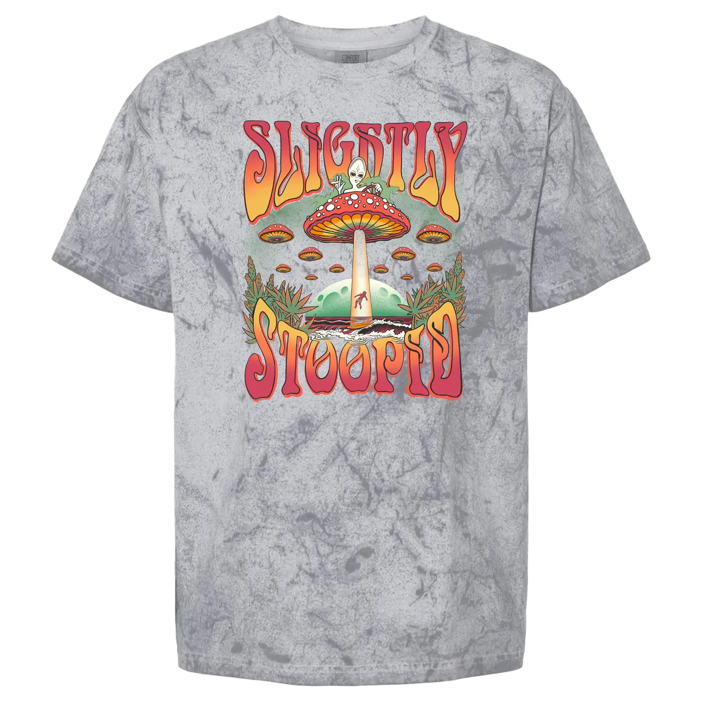 Slightly Stoopid Mushroom UFO Grey Tie Dye Tee