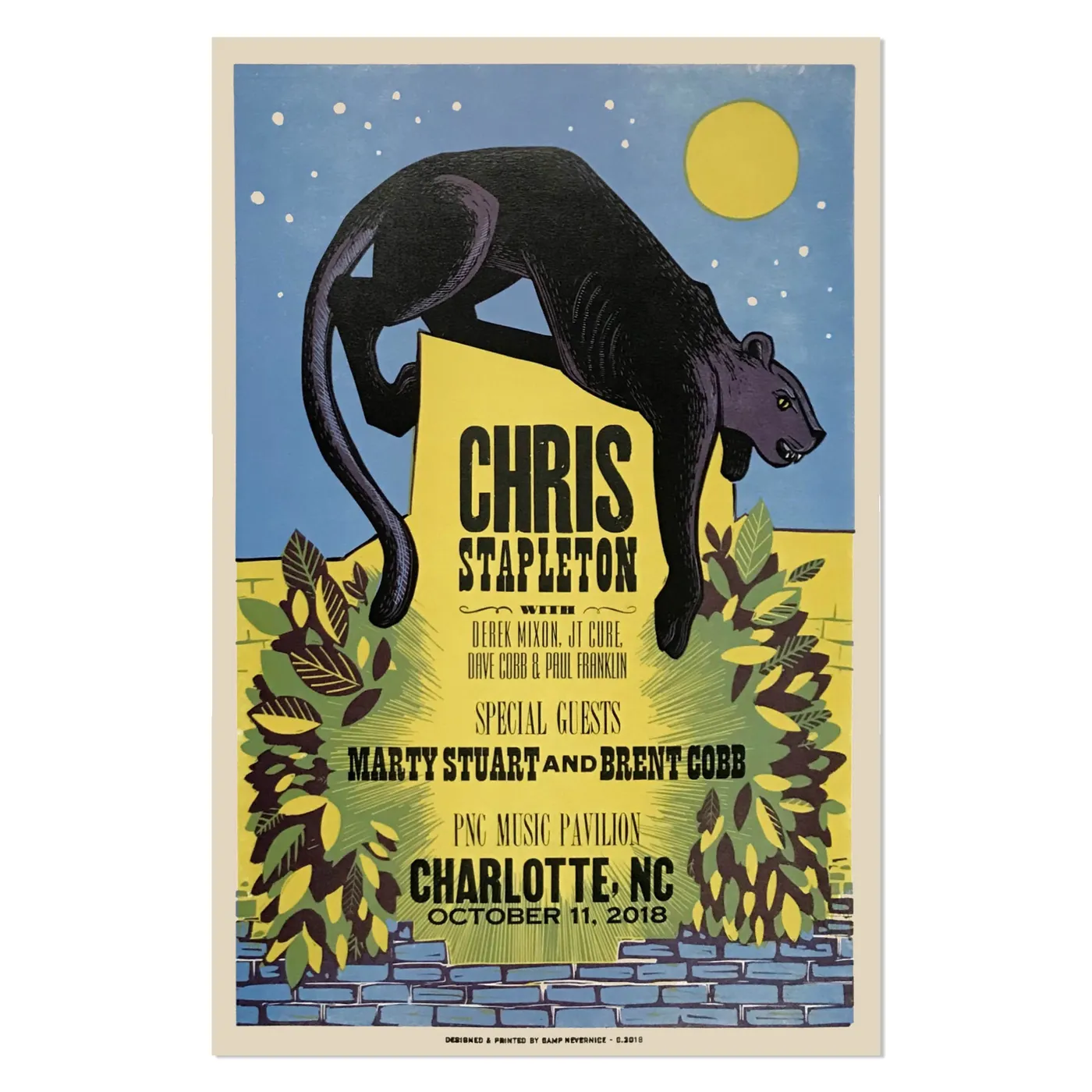 Chris Stapleton Show Poster – Charlotte, NC 10/11/18