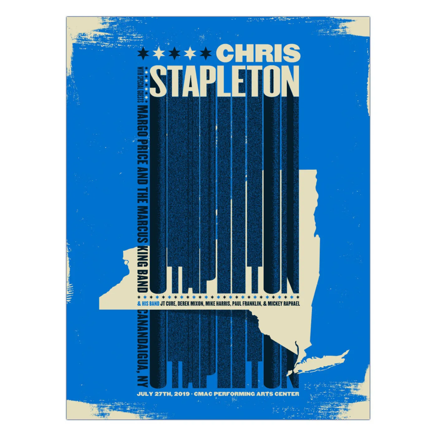 Chris Stapleton Show Poster   Canandaigua, NY 7/27/19