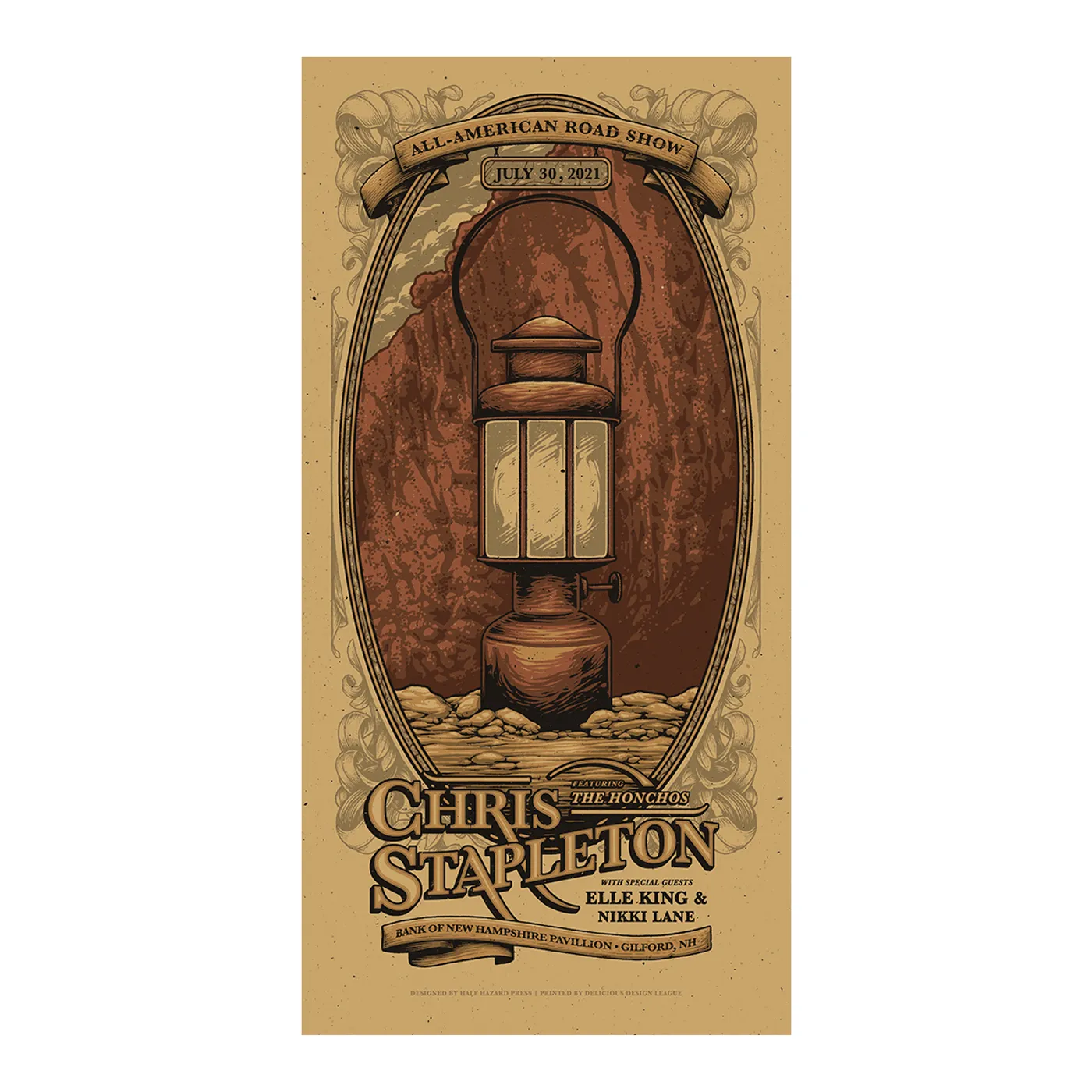 Chris Stapleton Show Poster   Gilford, NH Night 3   07/30/21