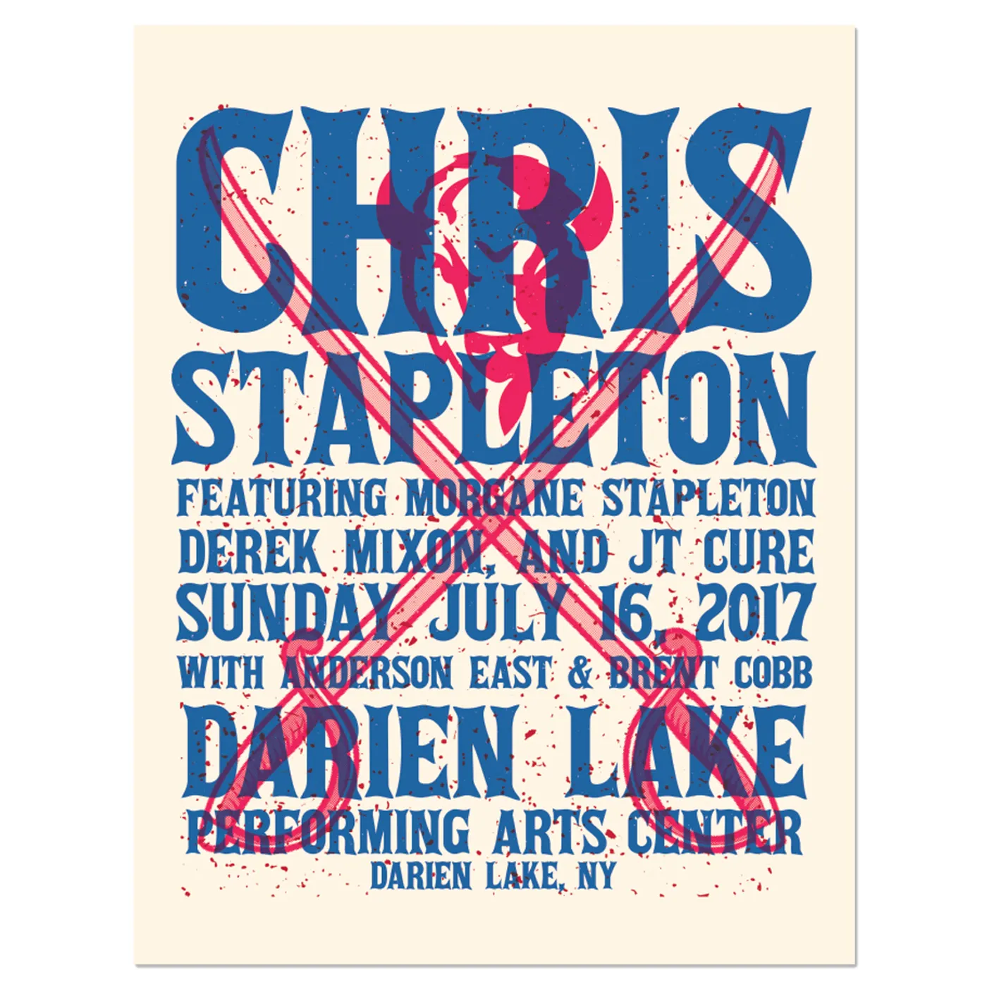 Chris Stapleton Show Poster   Darien Lake, NY 7/16/17