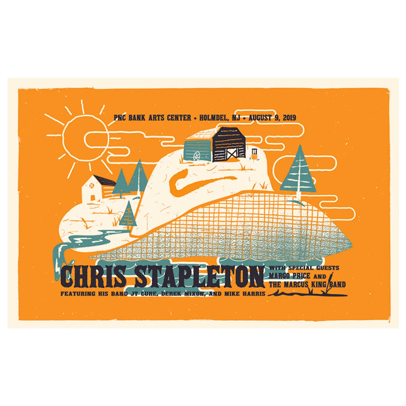 Chris Stapleton Show Poster   Holmdel, NJ 8/9/19