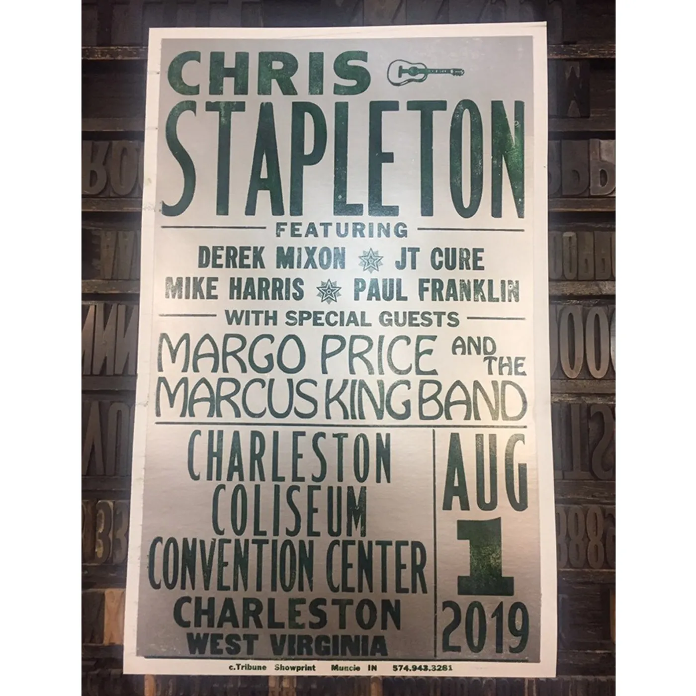 Chris Stapleton Show Poster   Charleston, WV 8/1/19