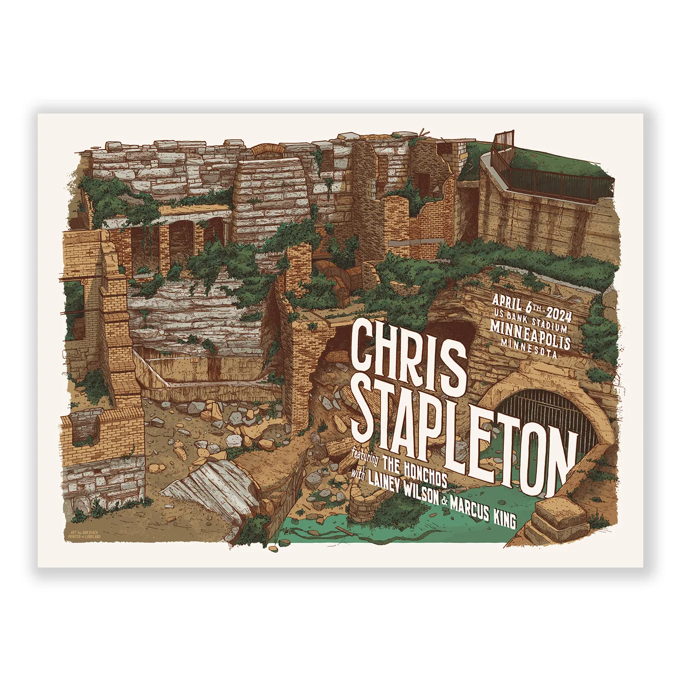 Chris Stapleton Show Poster  Minneapolis, MN  04/06/2024