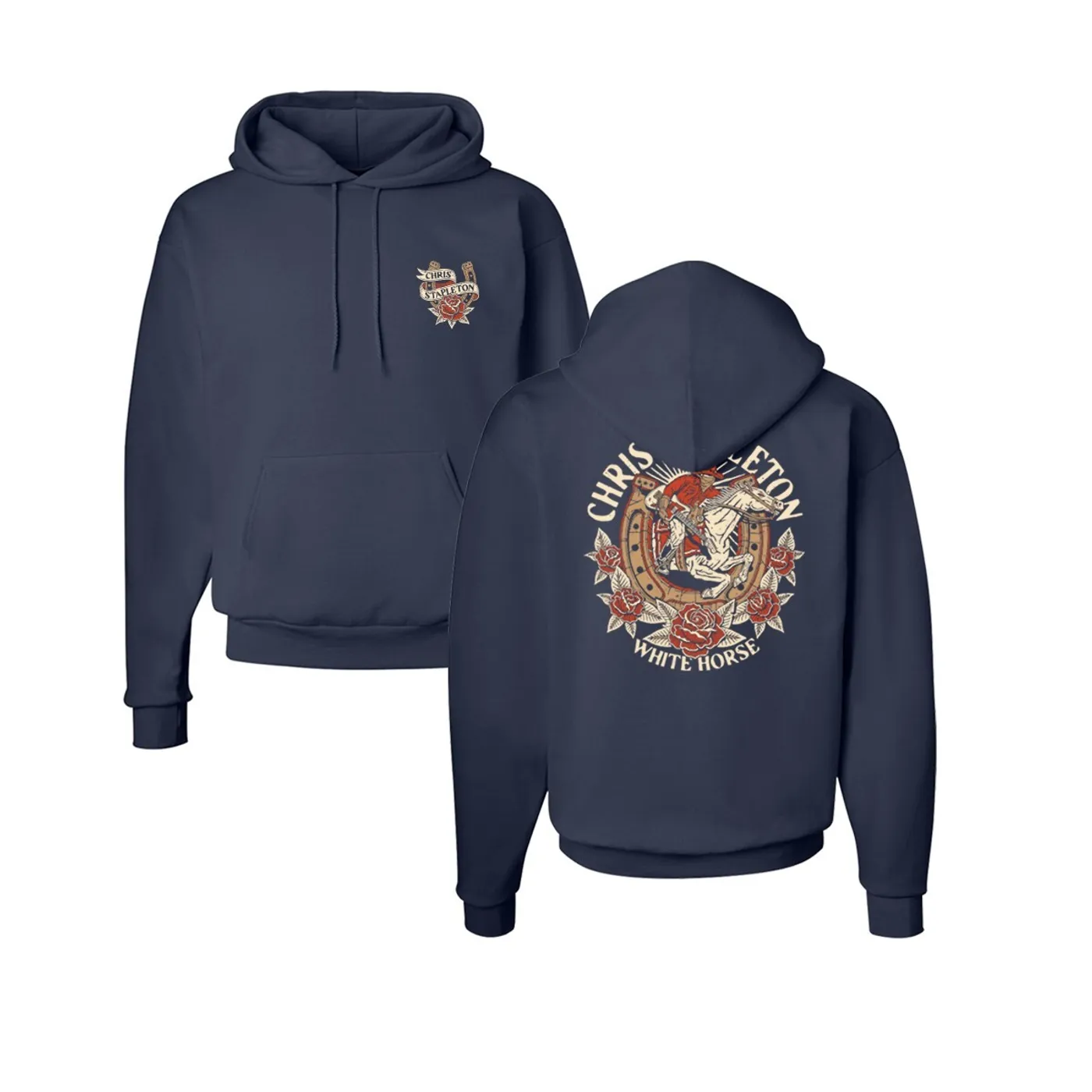 Chris Stapleton White Horse Rose Pullover Hoodie