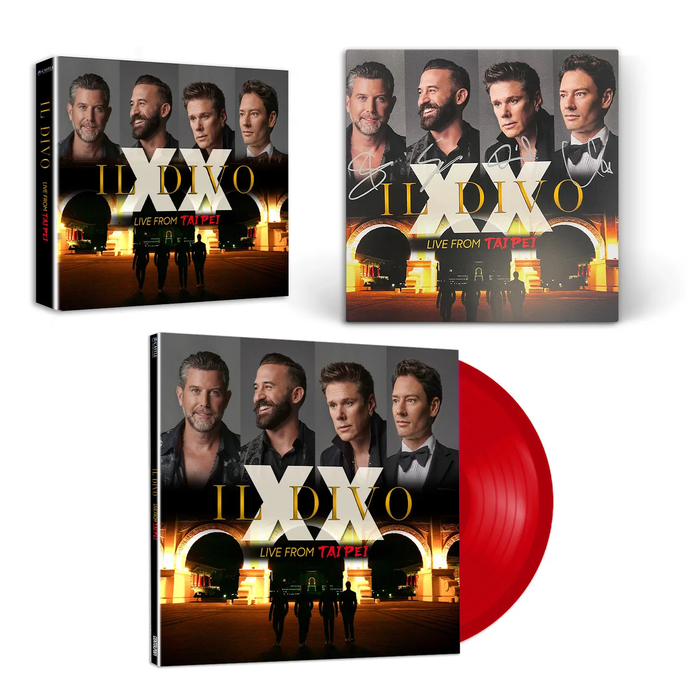 Il Divo XX Live From Taipei Vinyl Red + XX Live from Taipei (Blu-Ray) + XX Live From Taipei Litho Signed