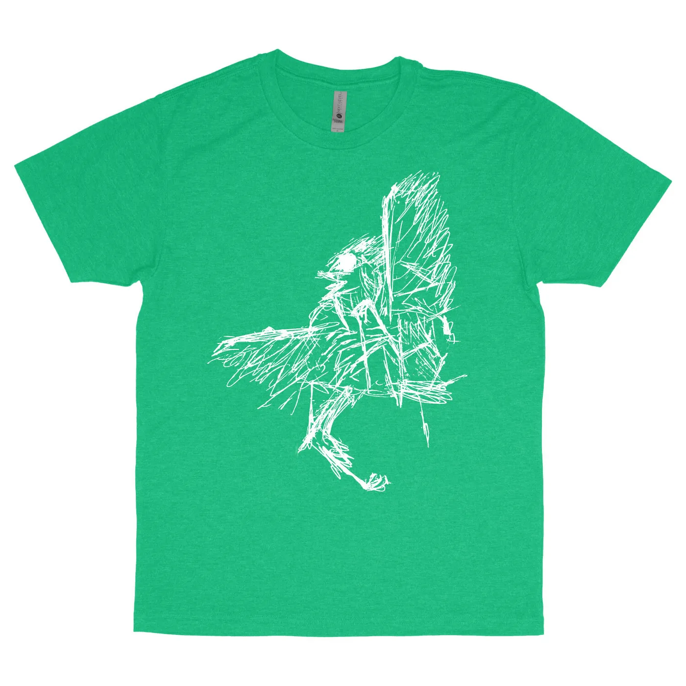 Glass Cannon Network Bird Sketch Unisex Kelly Green T-Shirt