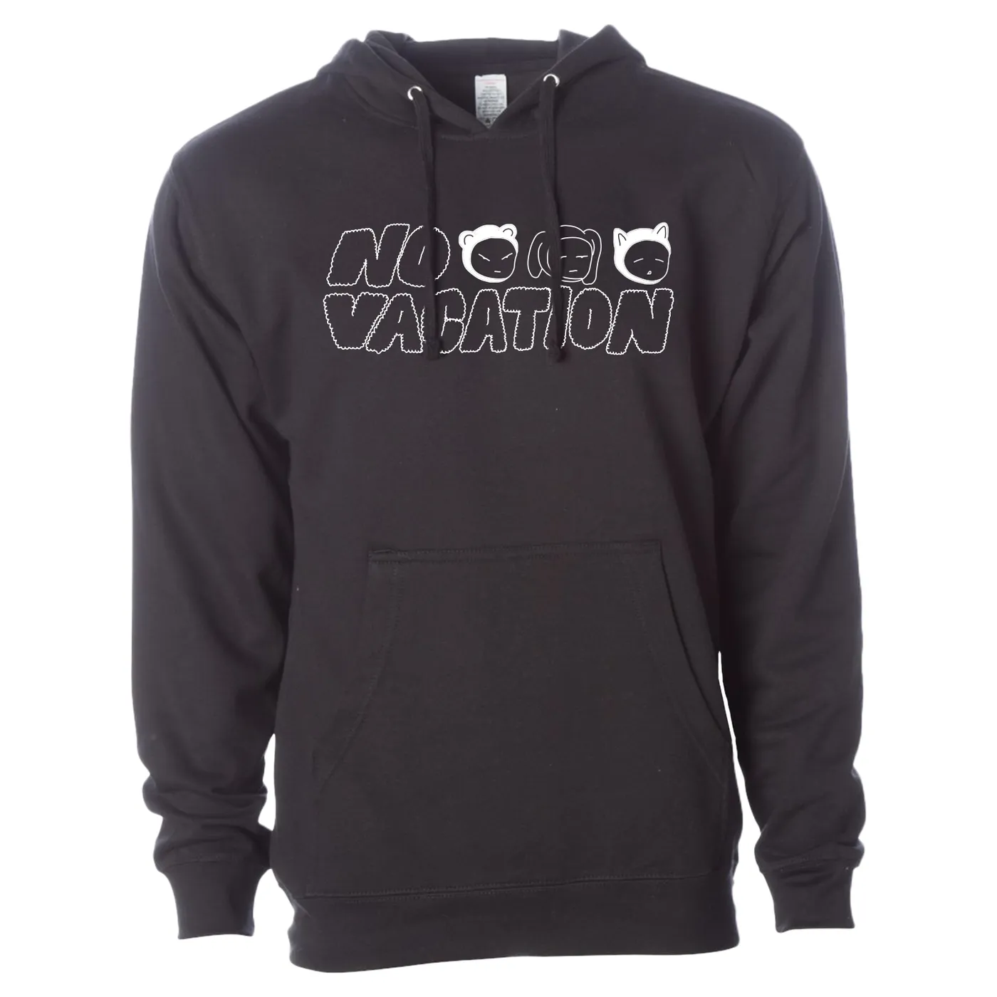 No Vacation Black Logo Hoodie