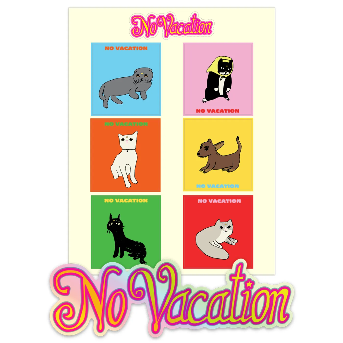 No Vacation Two sticker bundle