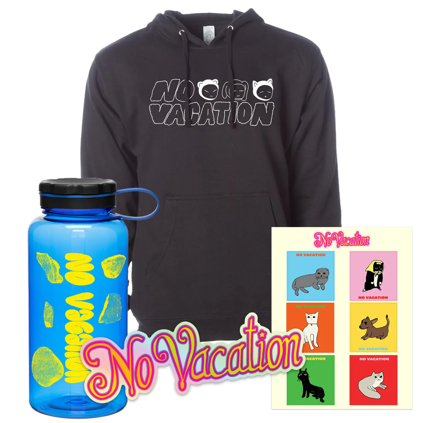 No Vacation Black Hoodie bundle