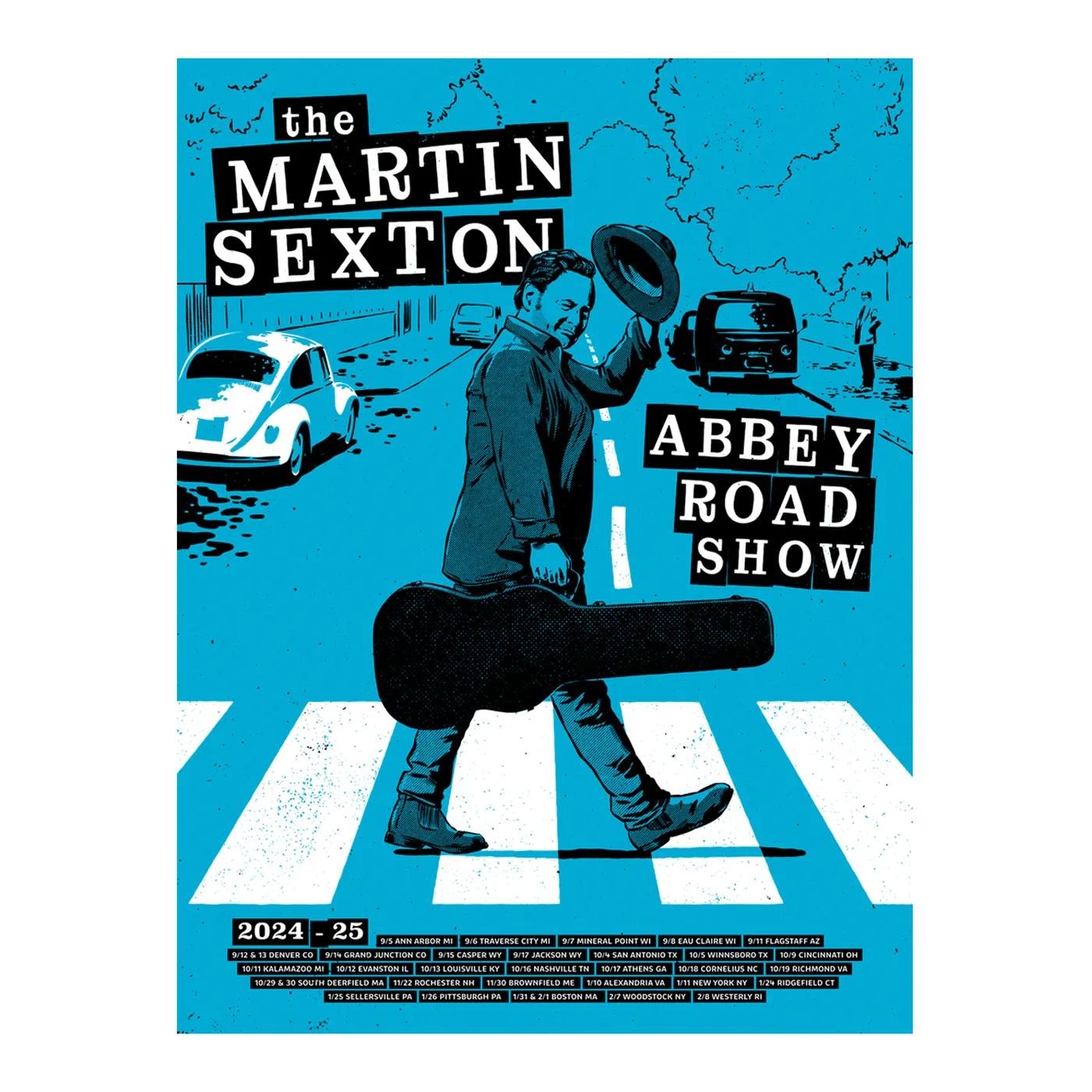 Martin Sexton 2024 Tour Poster - Blue