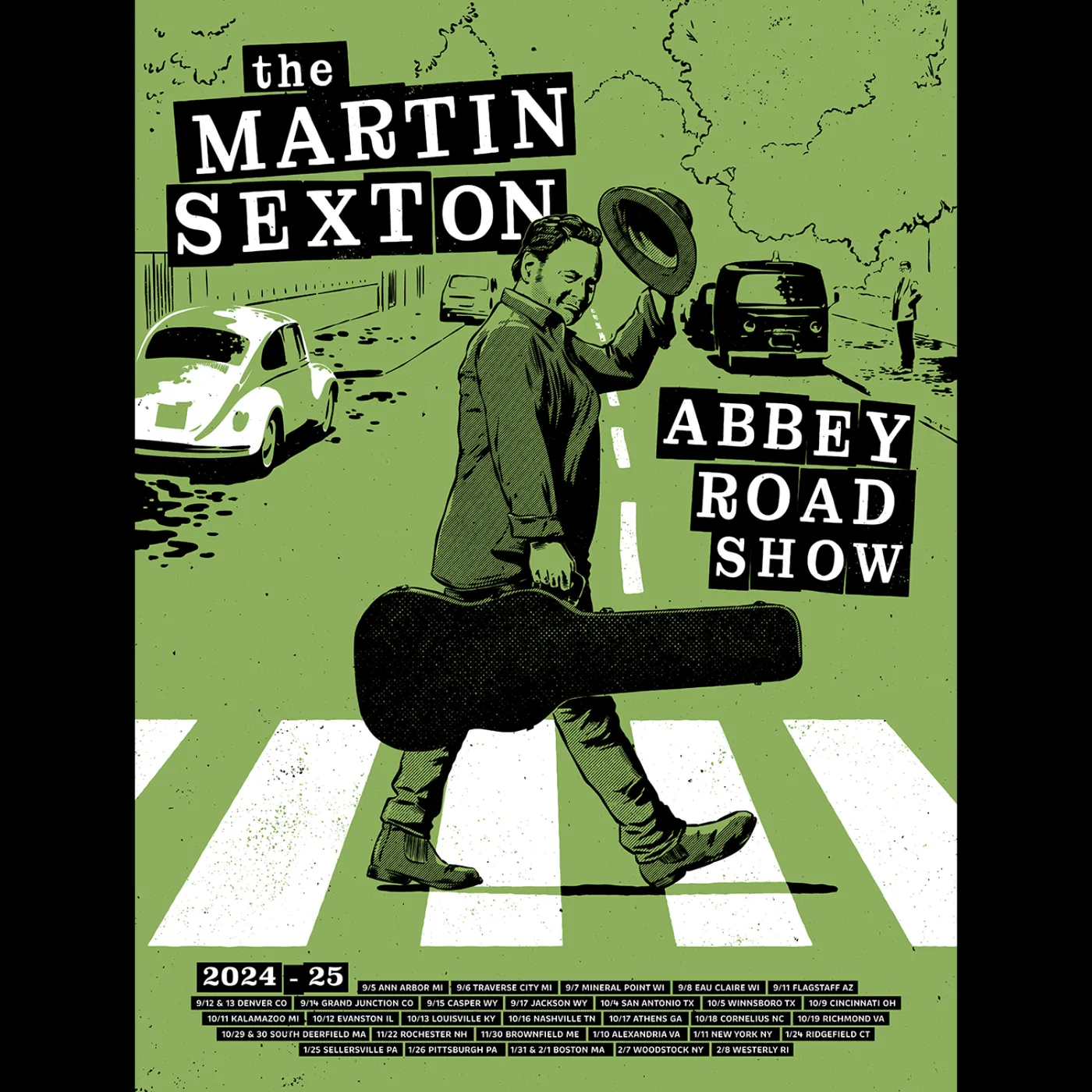 Martin Sexton 2024 Tour Poster - Green