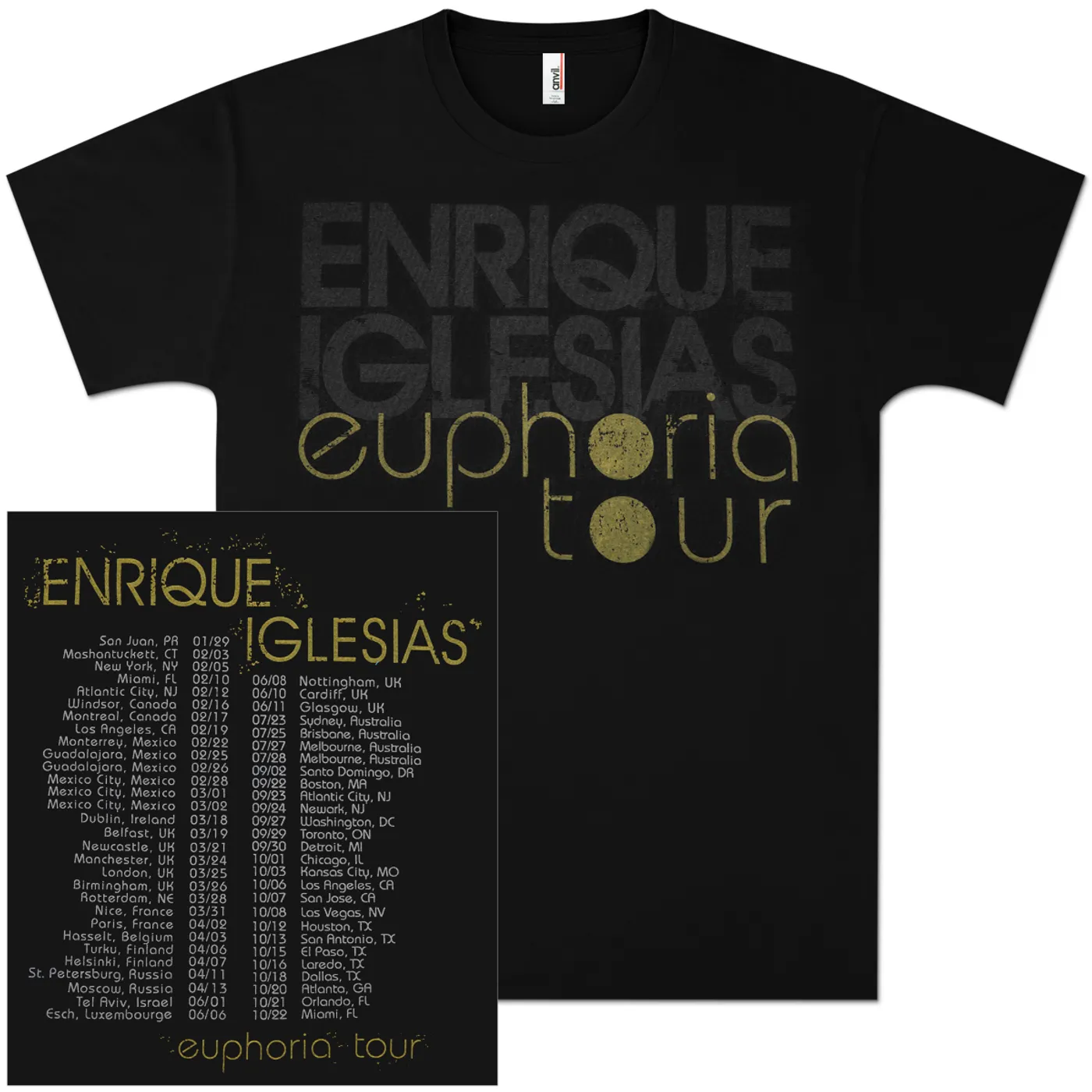 Enrique Iglesias Euphoria Tour T-Shirt - NEW!