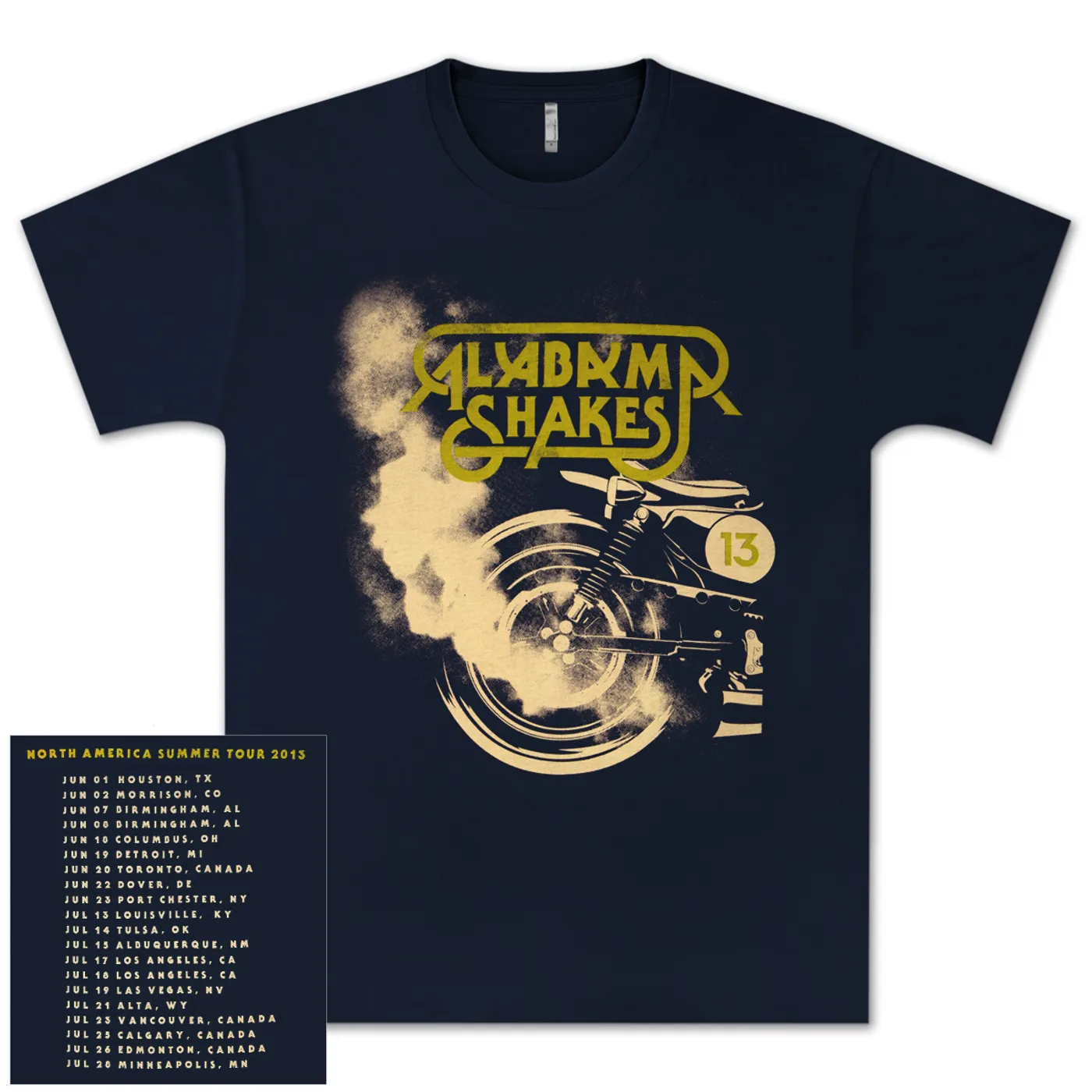 Alabama Shakes North American Tour 2013 Motorcycle T-Shirt