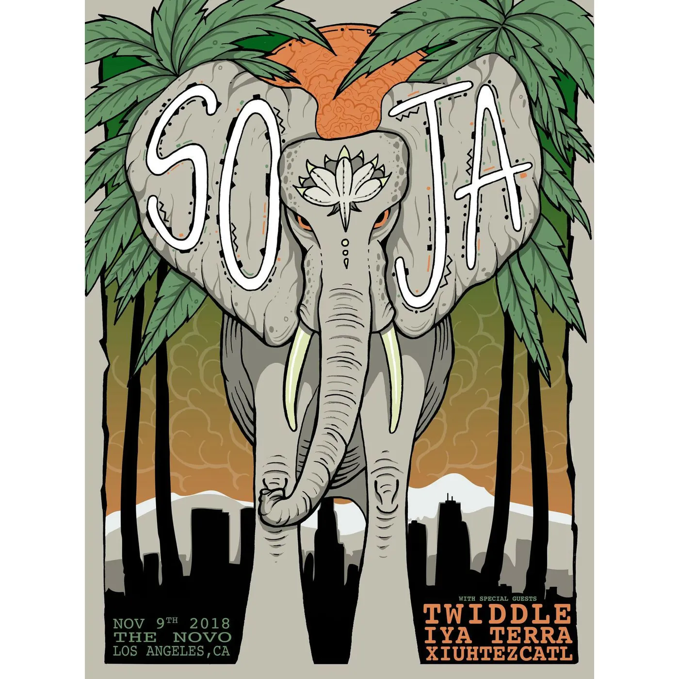 SOJA 11/9/18 The Novo / Los Angeles, CA  Poster