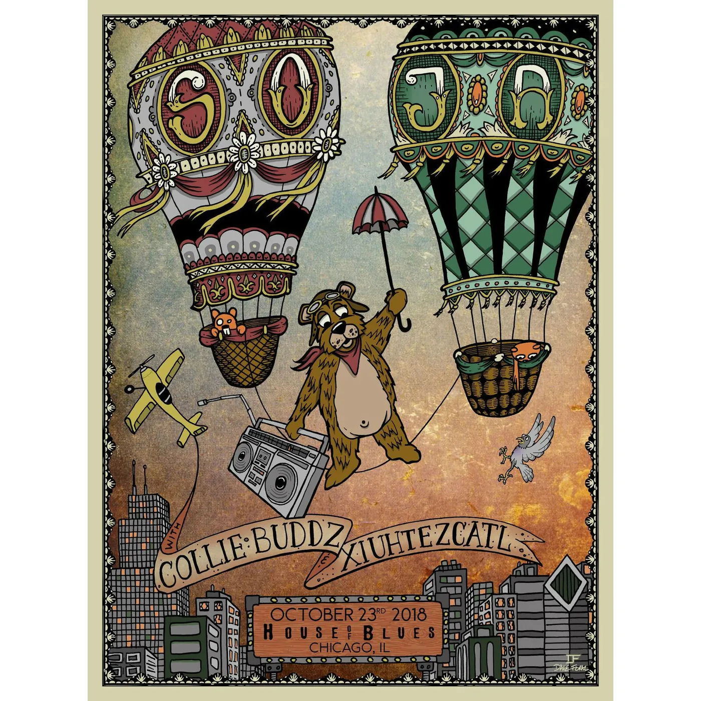 SOJA 10/23/18 House of Blues / Chicago, IL Poster - Signed