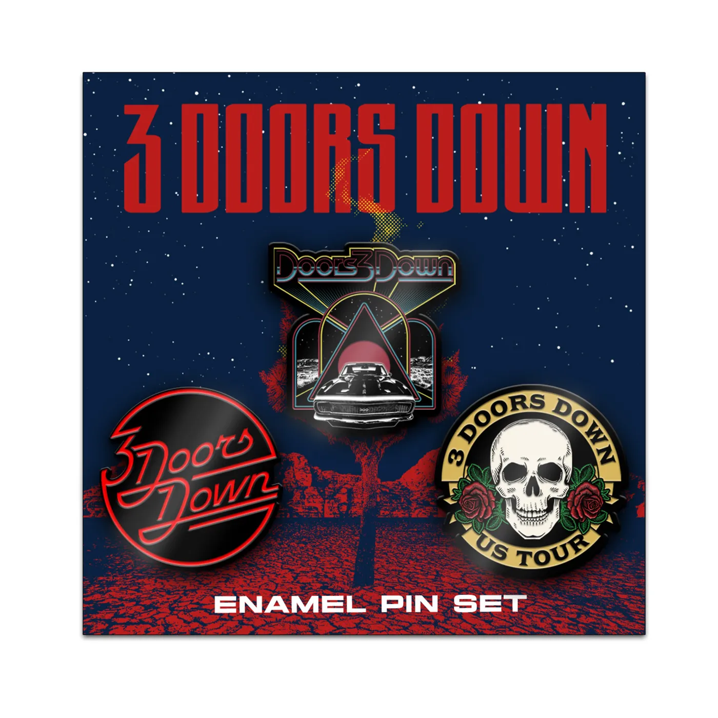 3 Doors Down Enamel Pin Set 2023