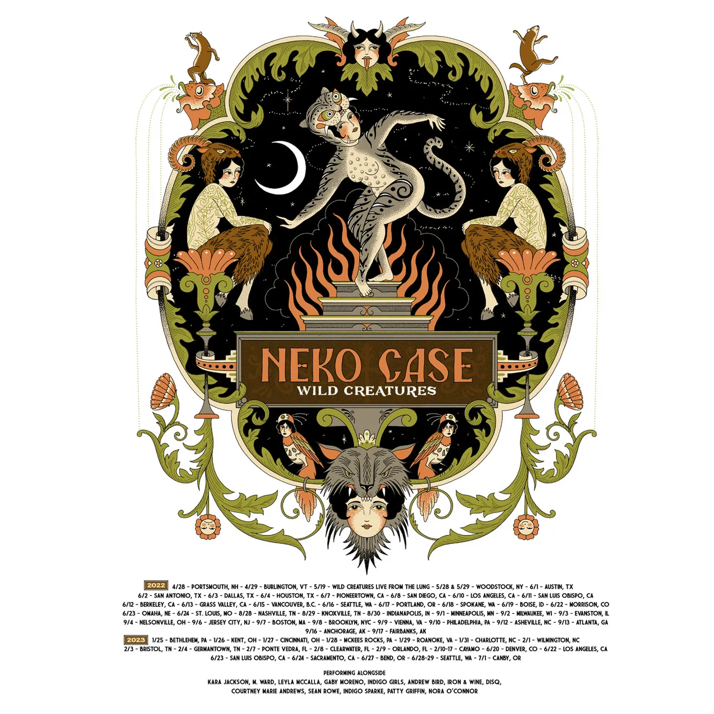 Neko Case 2023 Wild Creatures Tour Poster