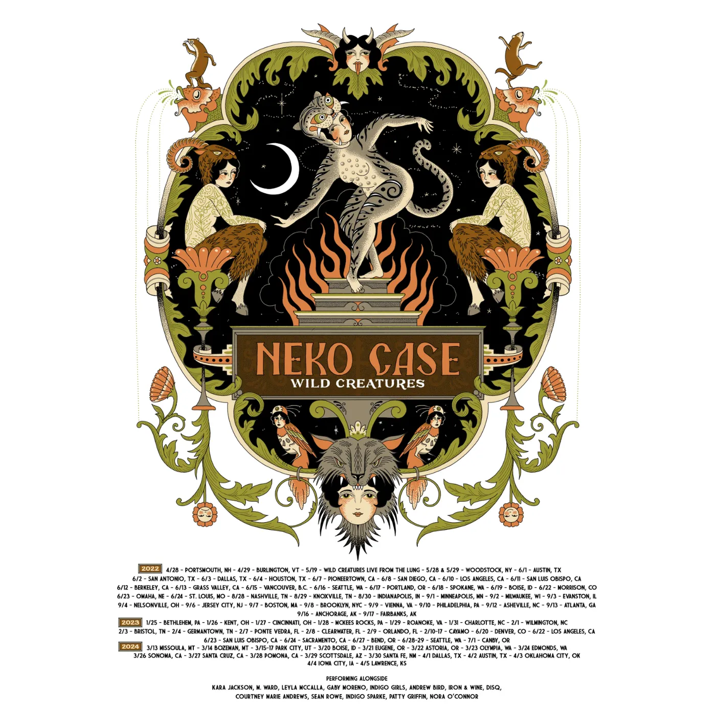 Neko Case 2024 Wild Creatures Tour Poster