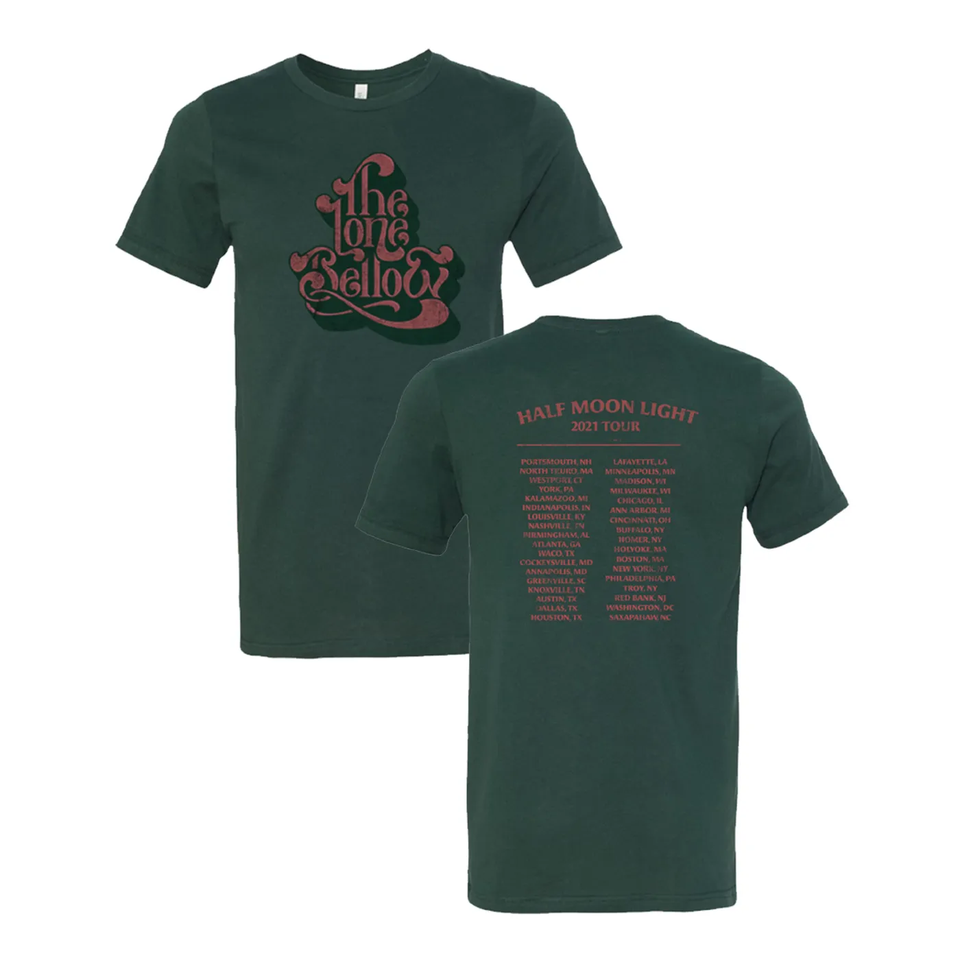The Lone Bellow 2021 Half Moon Light Tour Tee