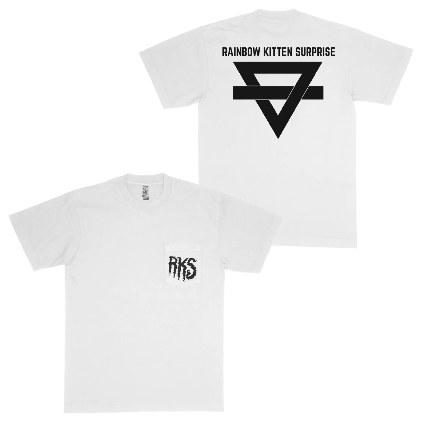 Rainbow Kitten Surprise White Pocket Tee