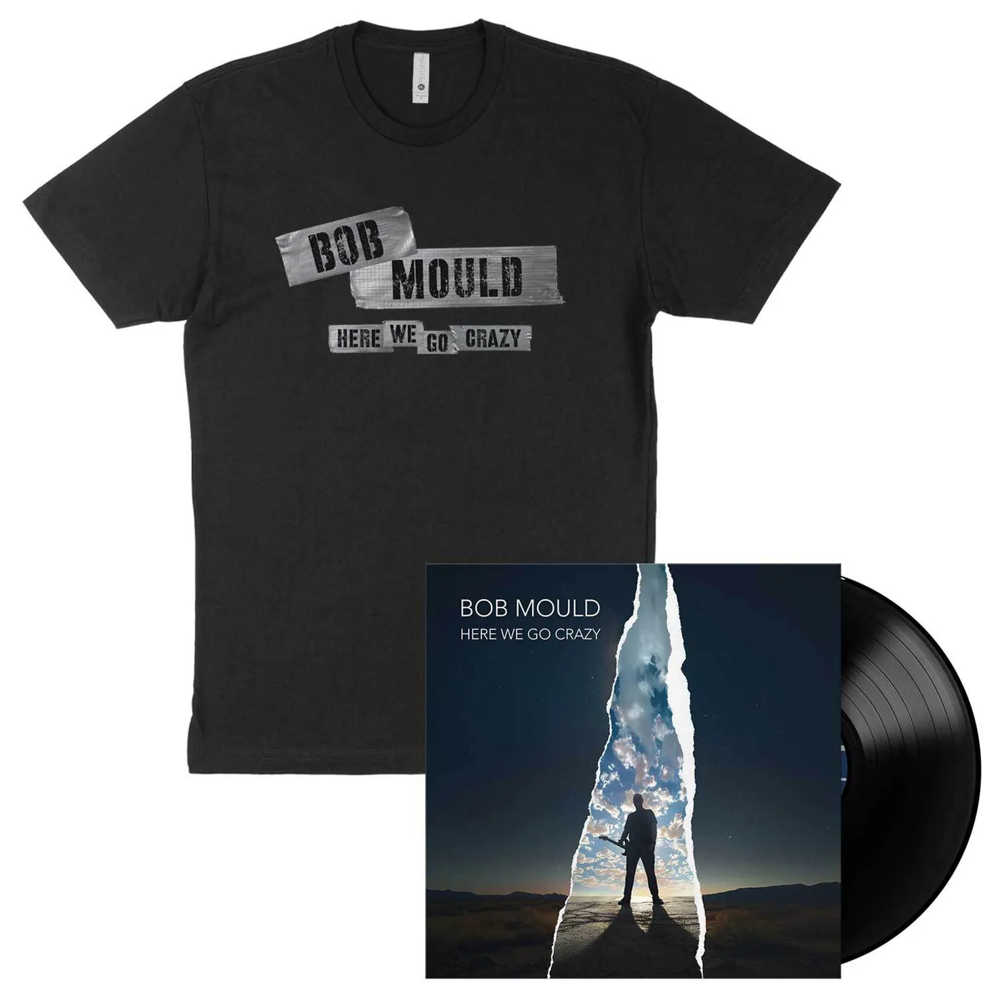 Bob Mould Here We Go Crazy Vinyl + Shirt Bundle