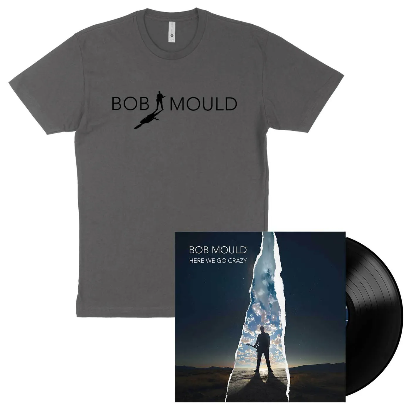 Bob Mould Here We Go Crazy Vinyl + Shirt Bundle