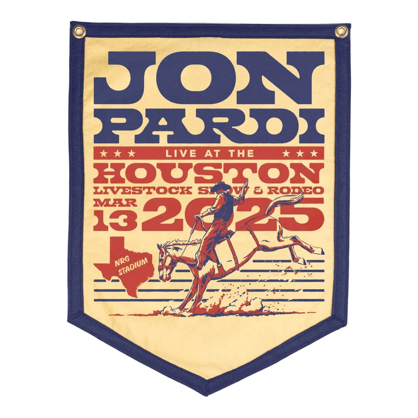 Jon Pardi 2025 Houston Rodeo Oxford Pennant Banner