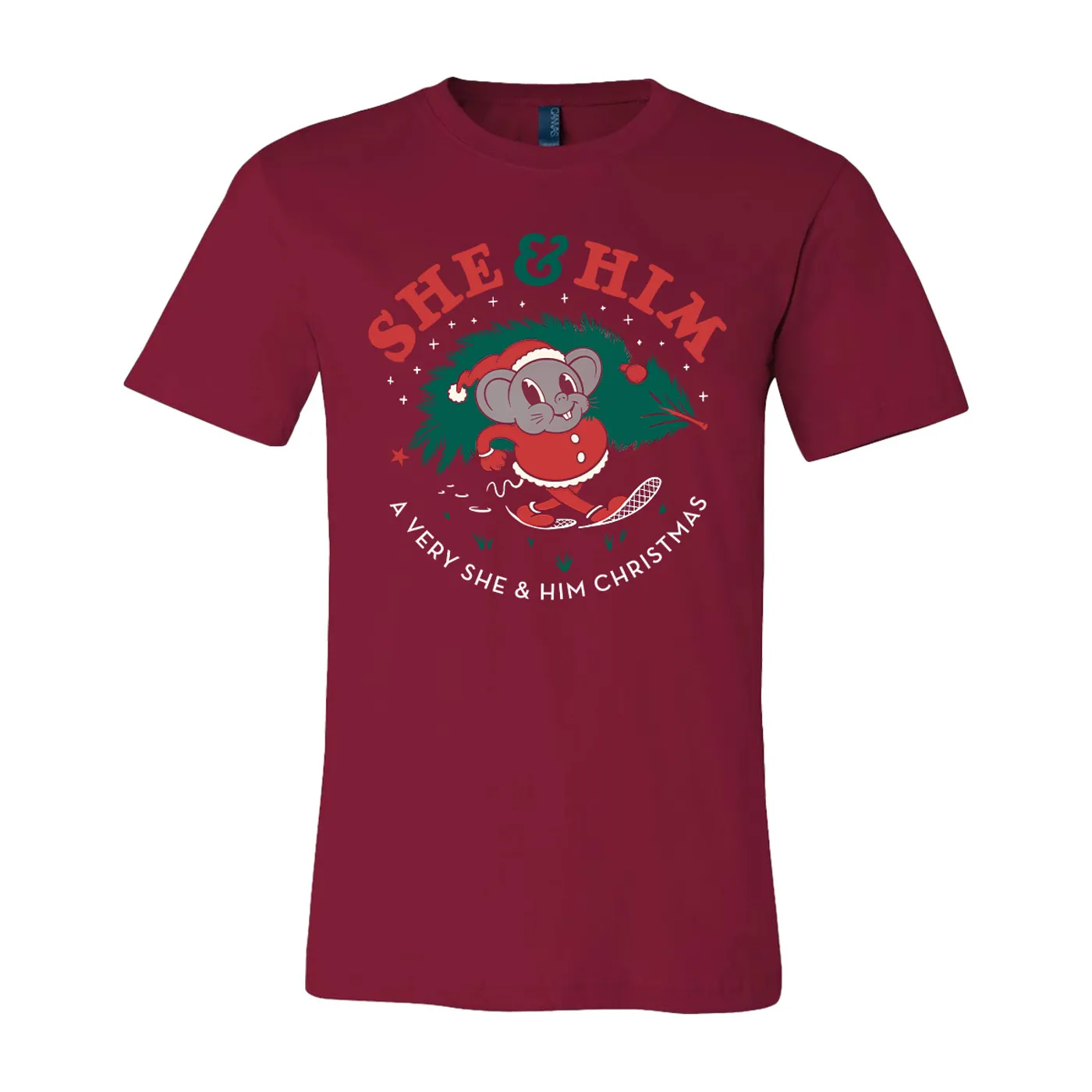 She & Him Unisex Holiday Mouse Tee