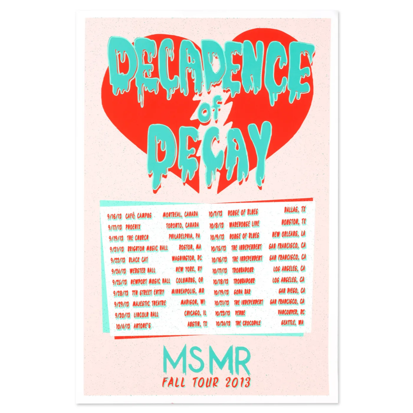 MS MR MsMr Poster MsMr Fall Tour 2013